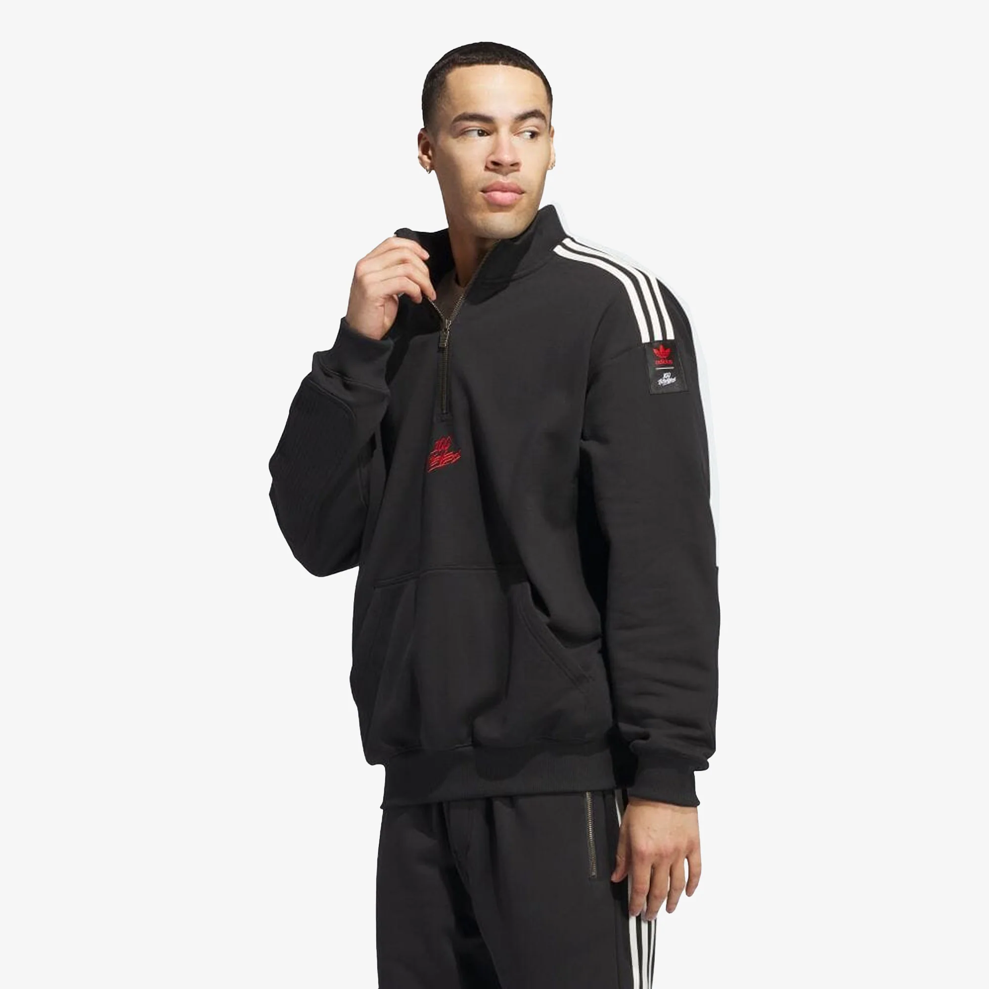 Adidas Originals | 100 THIEVES 1/2 ZIP { BLACK