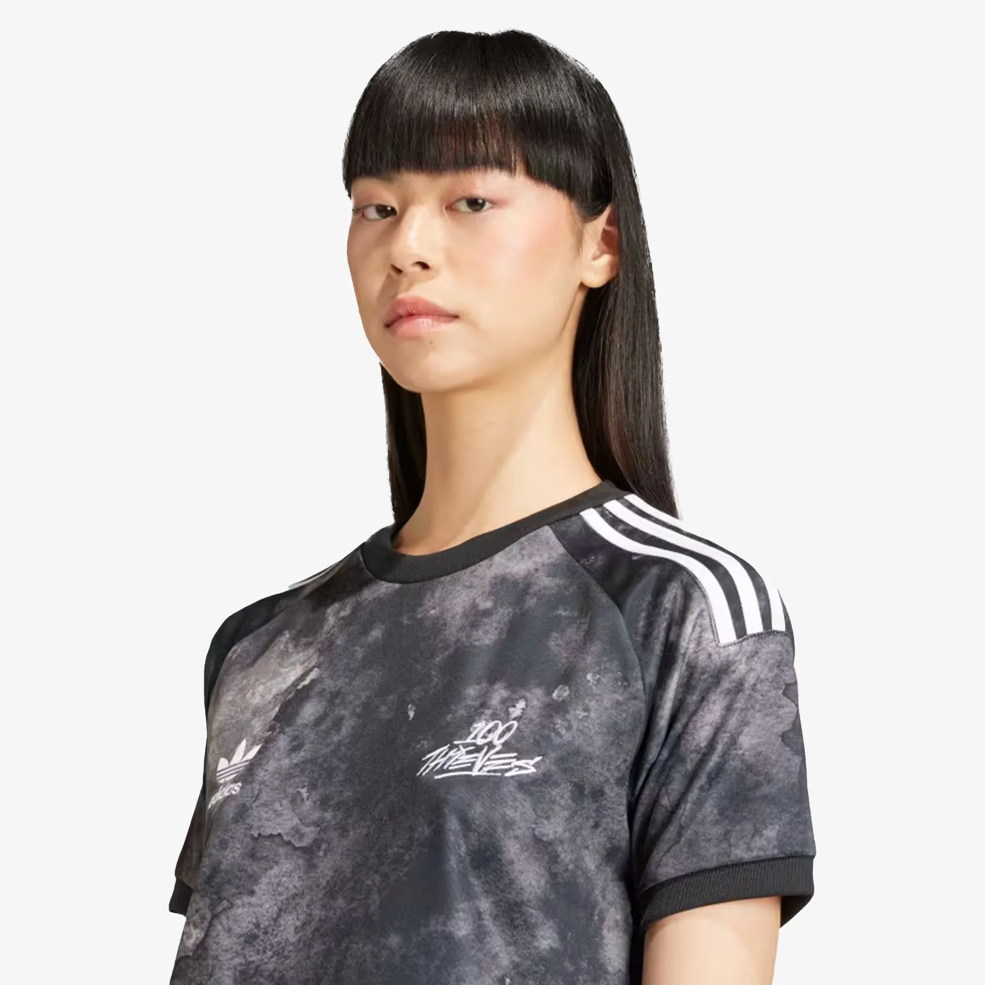 Adidas Originals | 100 THIEVES JERSEY { BLACK/WHITE - Image 4