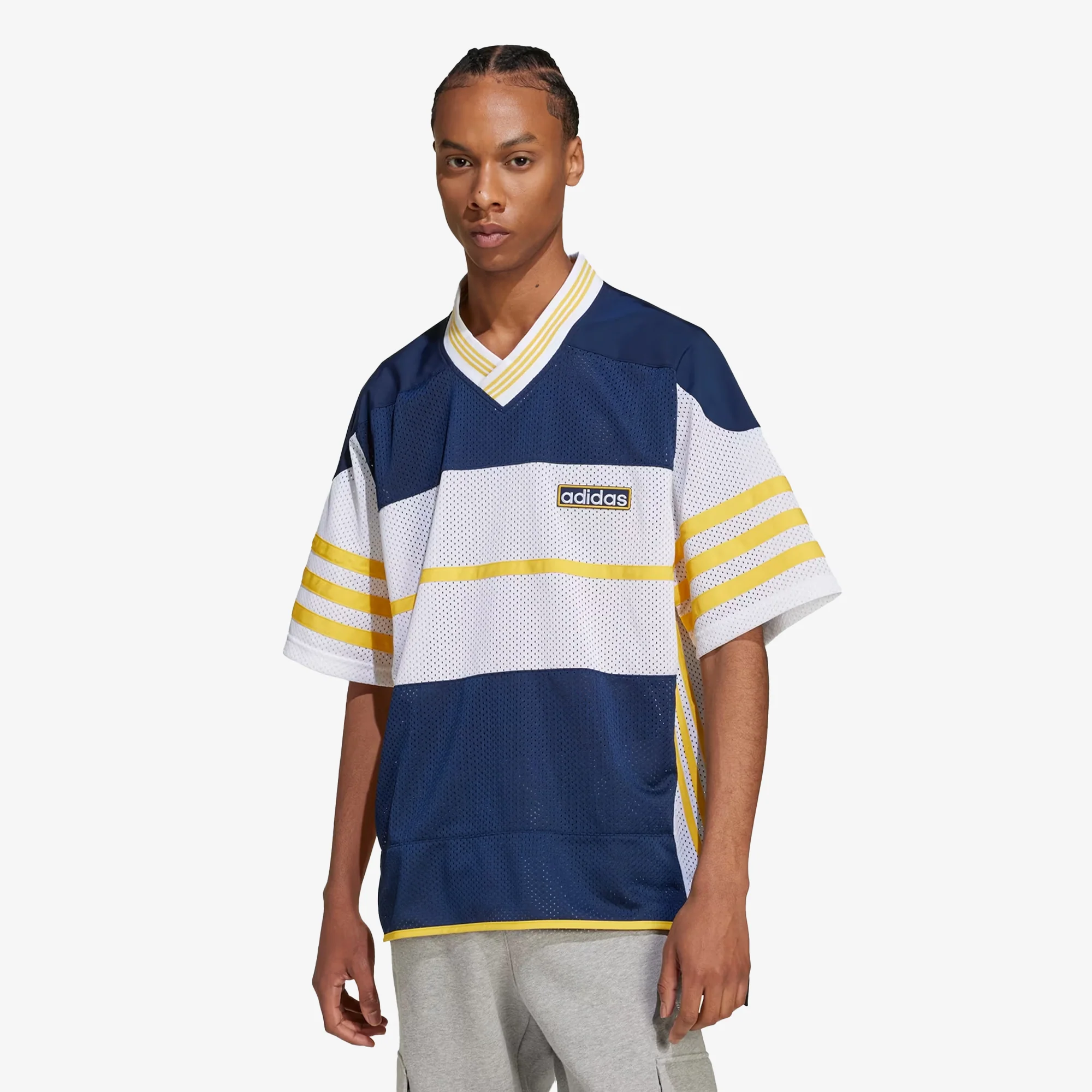 Adidas Originals | ADICOLOR ADIBREAK MESH JERSEY { NIGHT INDIGO/WHITE/BOLD GOLD
