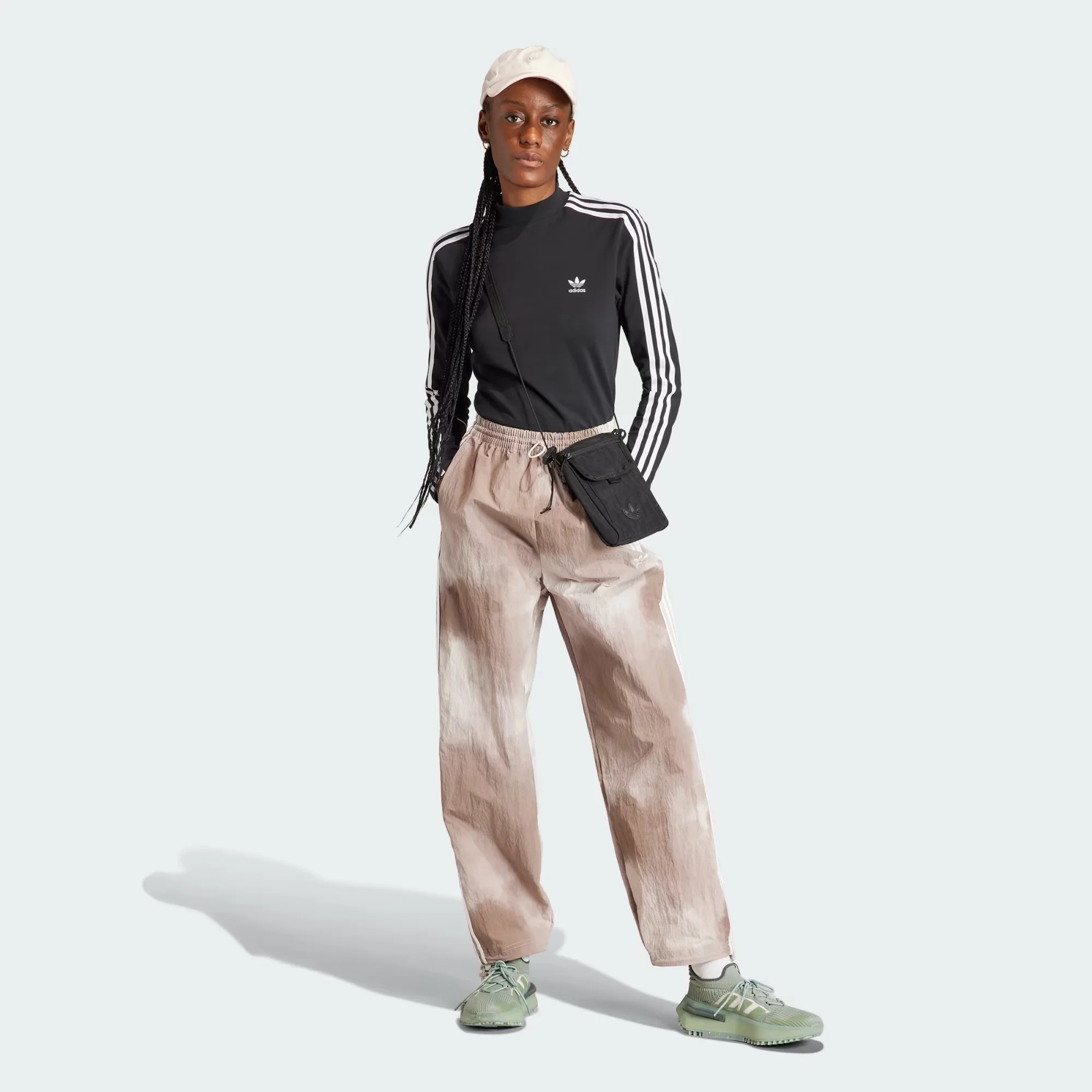 Adidas Originals | ADICOLOR CLASSICS 3-STRIPES HIGH NECK LONG SLEEVE TEE { BLACK - Image 6