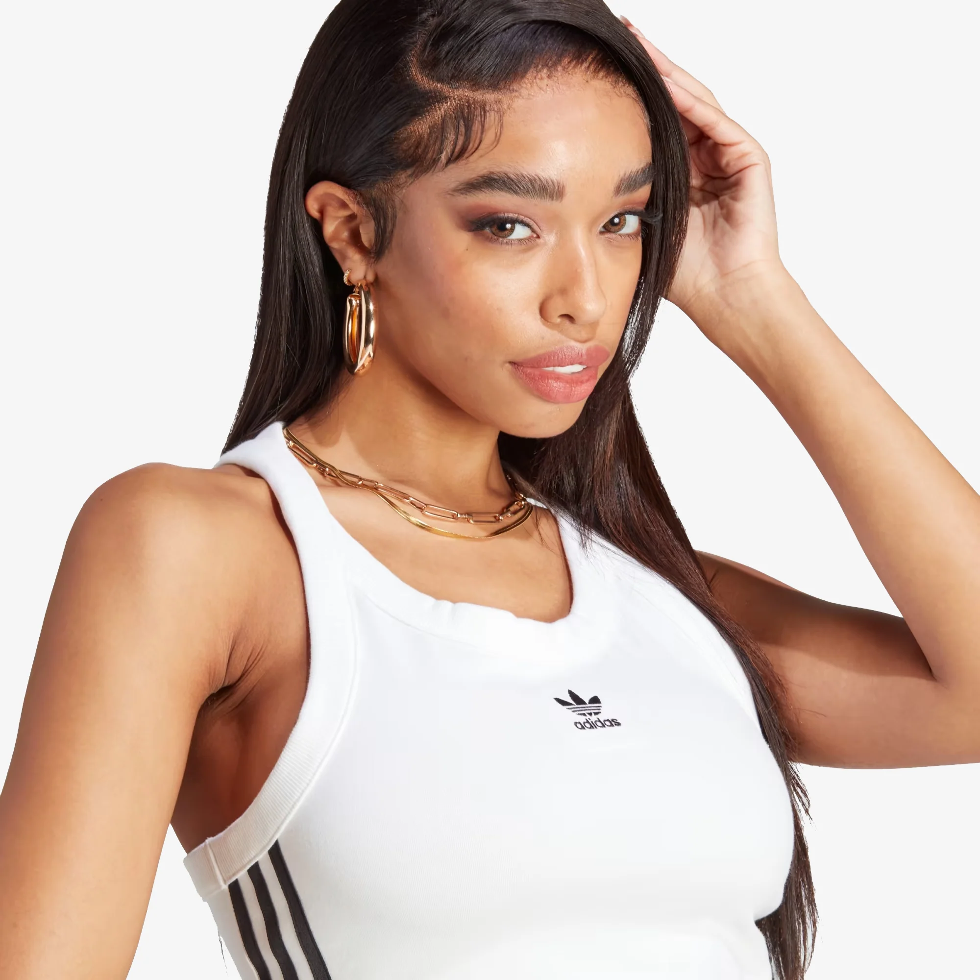 Adidas Originals | ADICOLOR CLASSICS 3-STRIPES SHORT TANK TOP { WHITE - Image 3