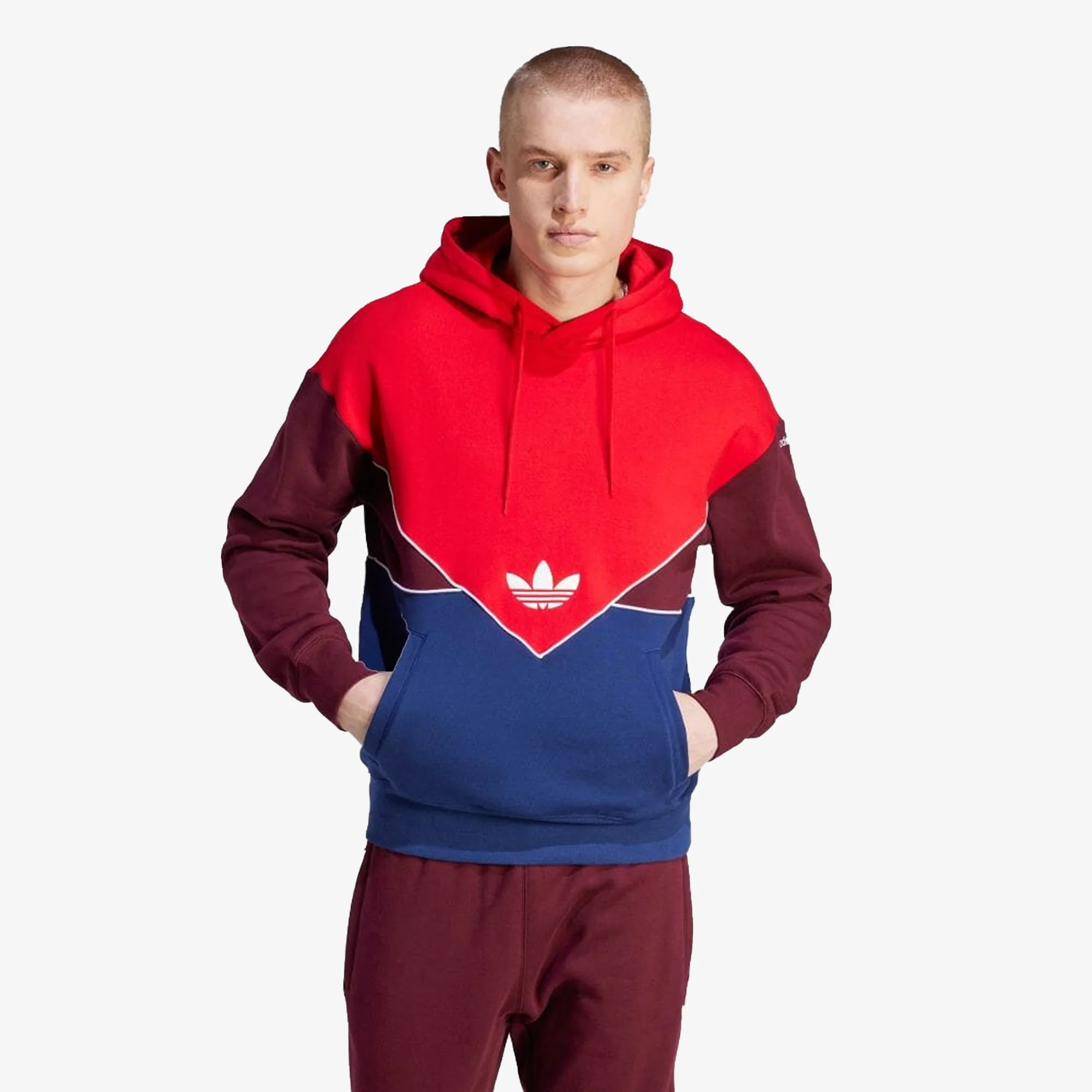 Adidas Originals | ADICOLOR SEASONAL ARCHIVE HOODIE { BETTER SCARLET/DARK BLUE/MAROON