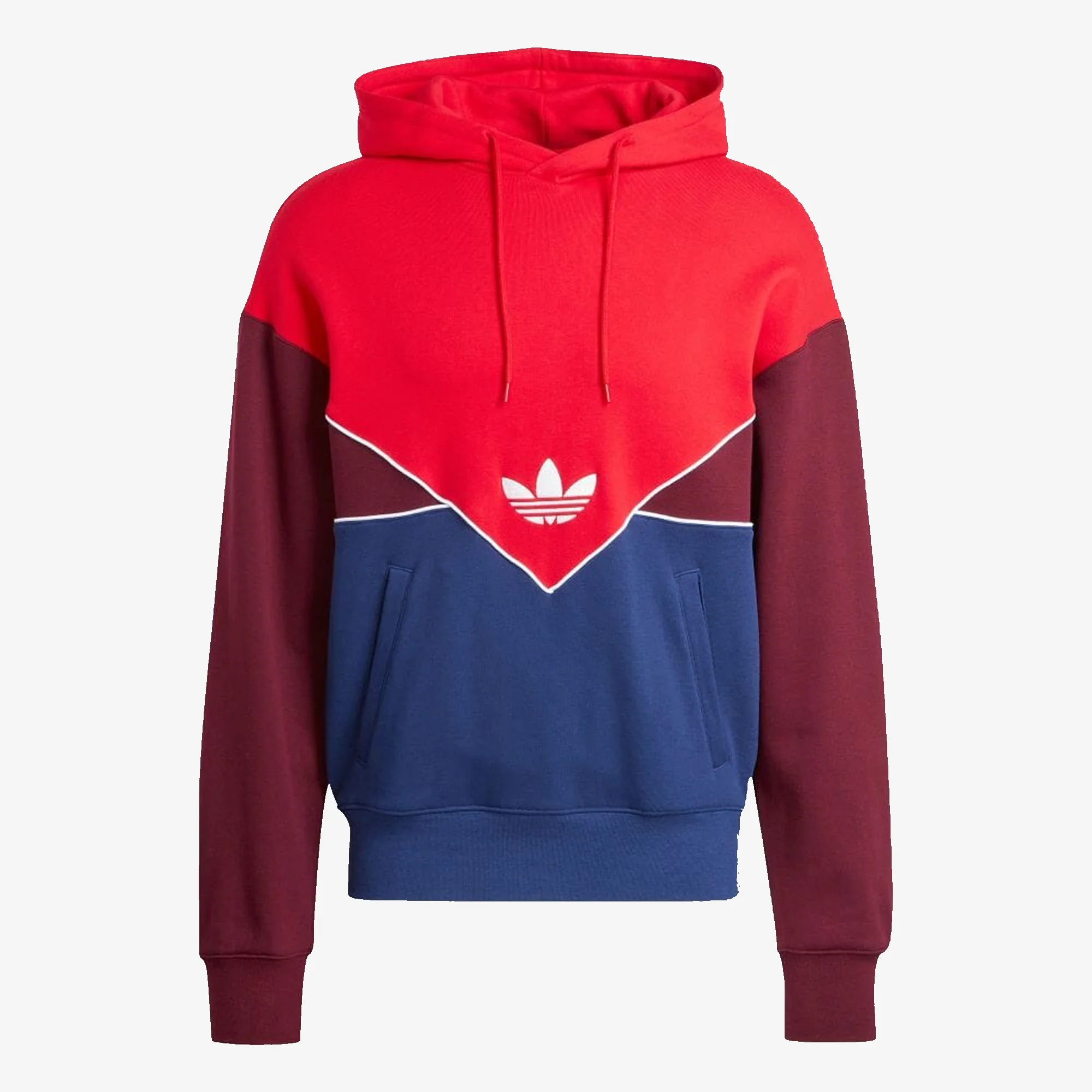 Adidas Originals | ADICOLOR SEASONAL ARCHIVE HOODIE { BETTER SCARLET/DARK BLUE/MAROON - Image 4