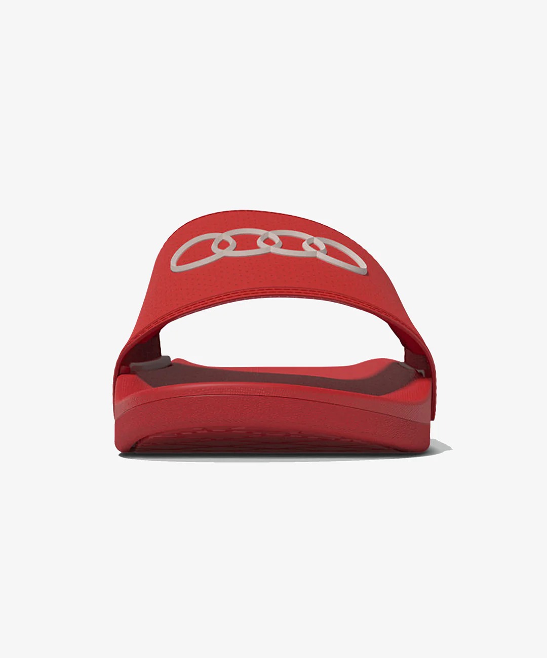 ADIDAS |ADILETTE COMFORT AUDI REVOLUT F1 TEAM SLIDES { HI-RES RED / HI-RES RED / CHALK PEARL - Image 3