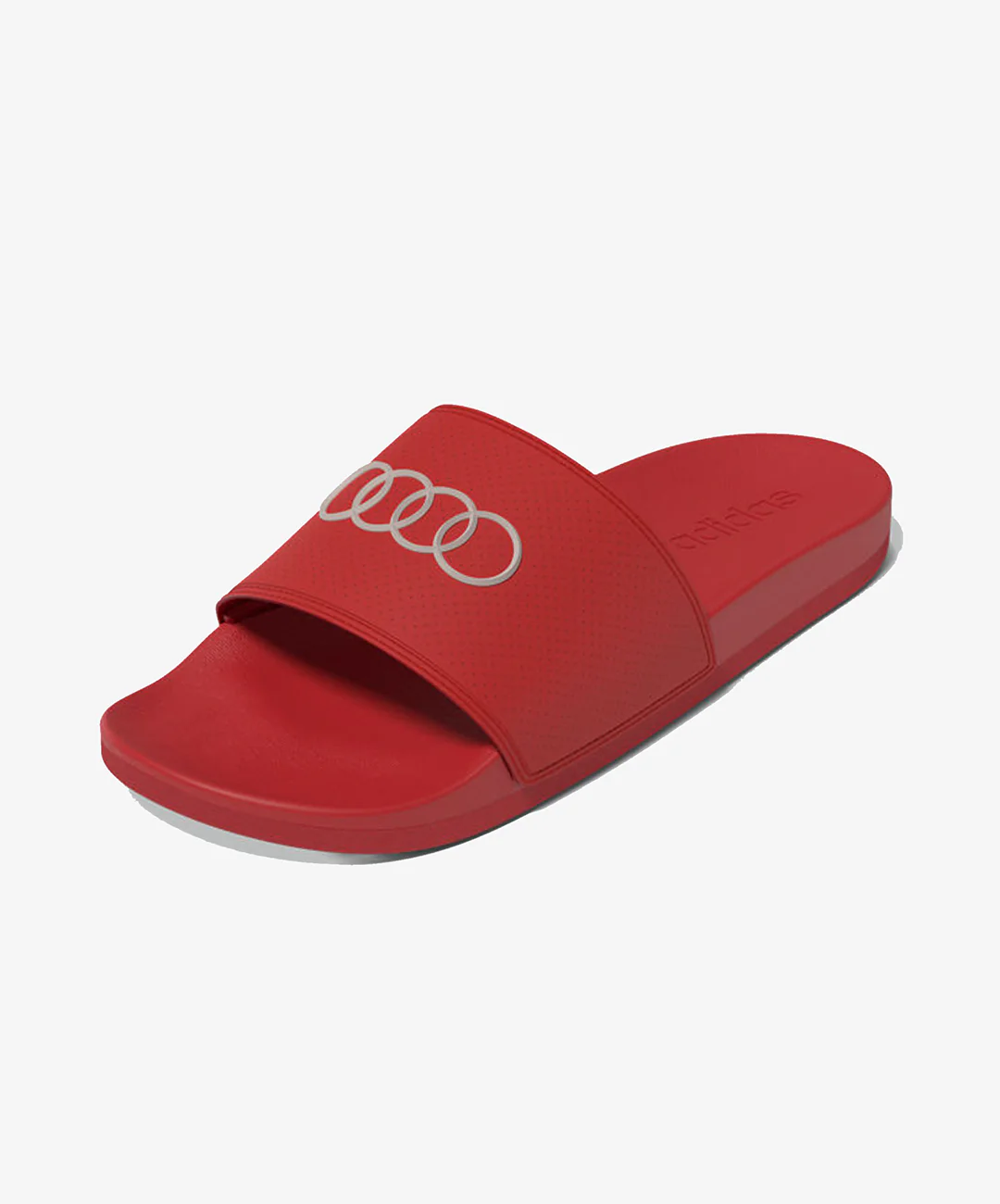 ADIDAS |ADILETTE COMFORT AUDI REVOLUT F1 TEAM SLIDES { HI-RES RED / HI-RES RED / CHALK PEARL - Image 4