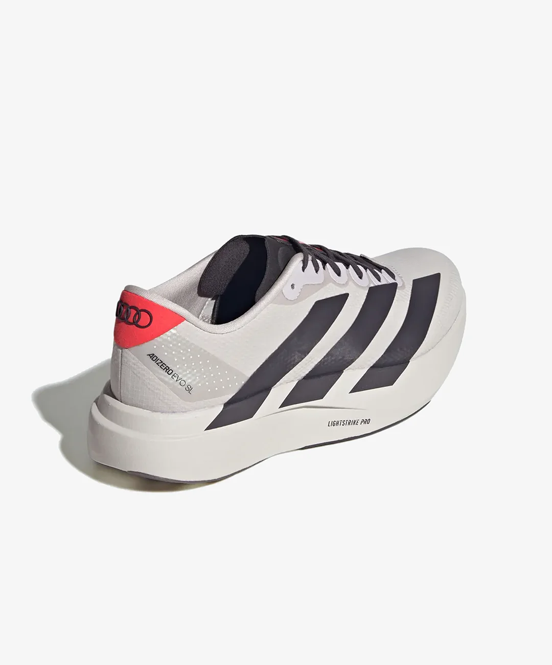 ADIDAS | ADIZERO EVO SL WOVEN AUDI REVOLUT F1 TEAM { CHALK PEARL / UTILITY BLACK / HI-RES RED - Image 3