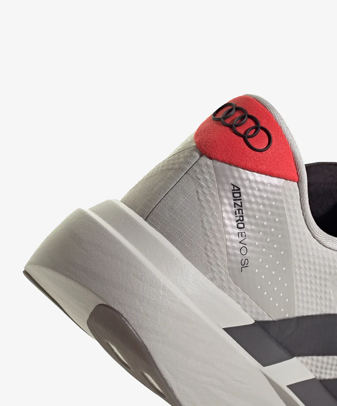 ADIDAS | ADIZERO EVO SL WOVEN AUDI REVOLUT F1 TEAM { CHALK PEARL / UTILITY BLACK / HI-RES RED - Image 5