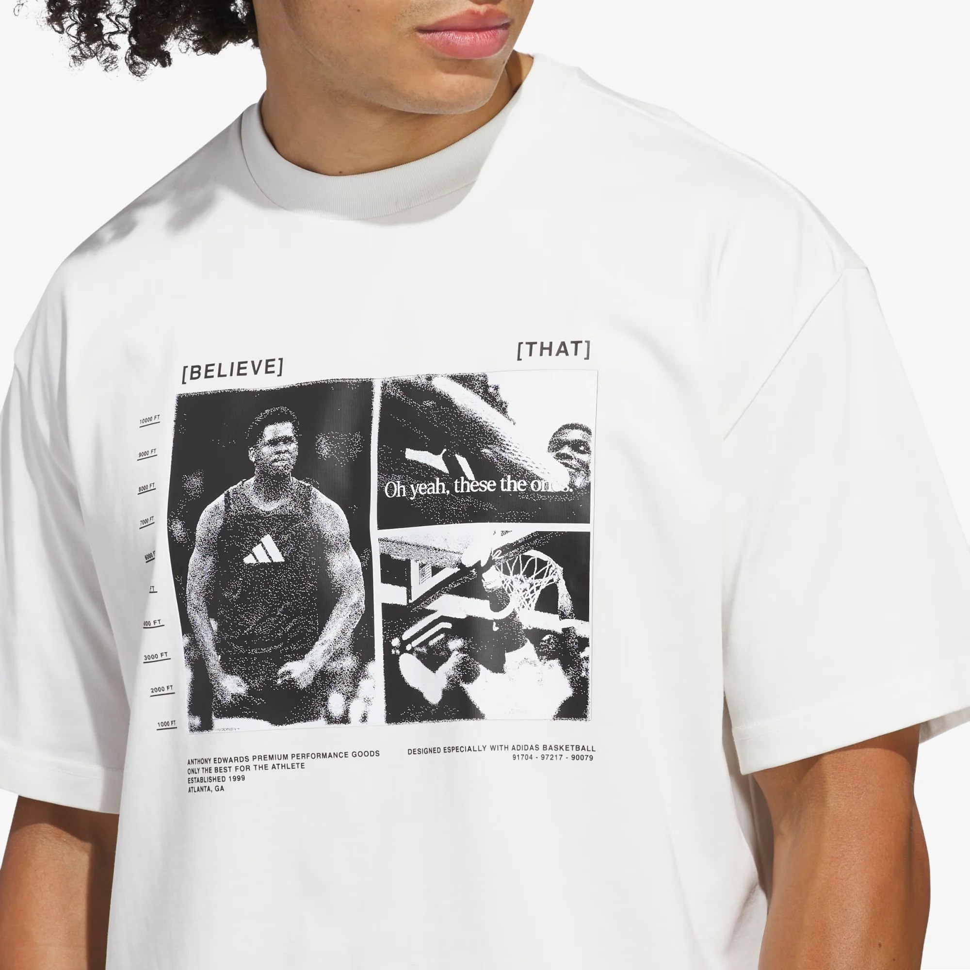 ADIDAS | ANTHONY EDWARDS TEE { CLOUD WHITE - Image 3
