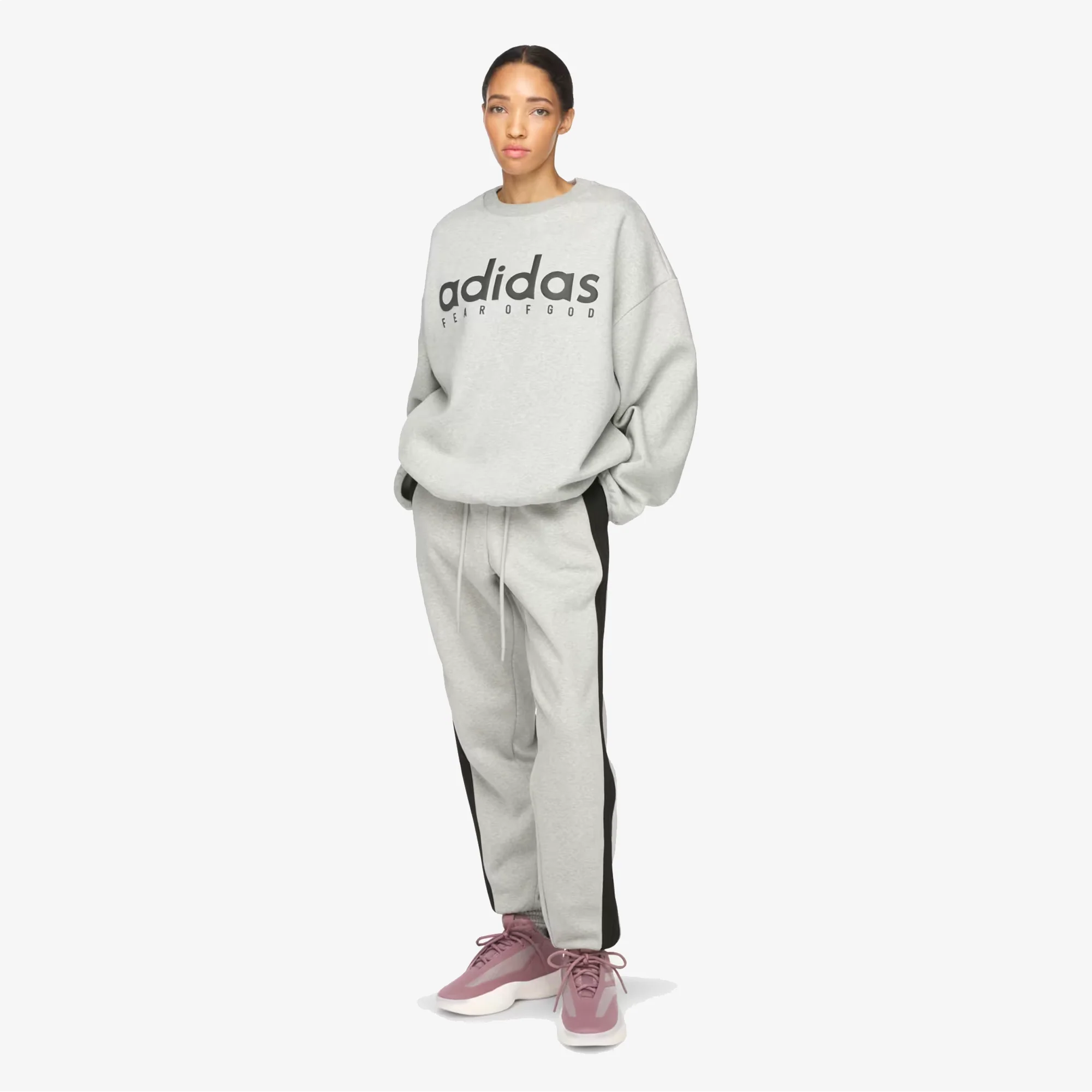Adidas | FEAR OF GOD ATHLETICS MARBLED BRUSHED COTTON PANTS { MEDIUM GREY HEATHER - Image 5