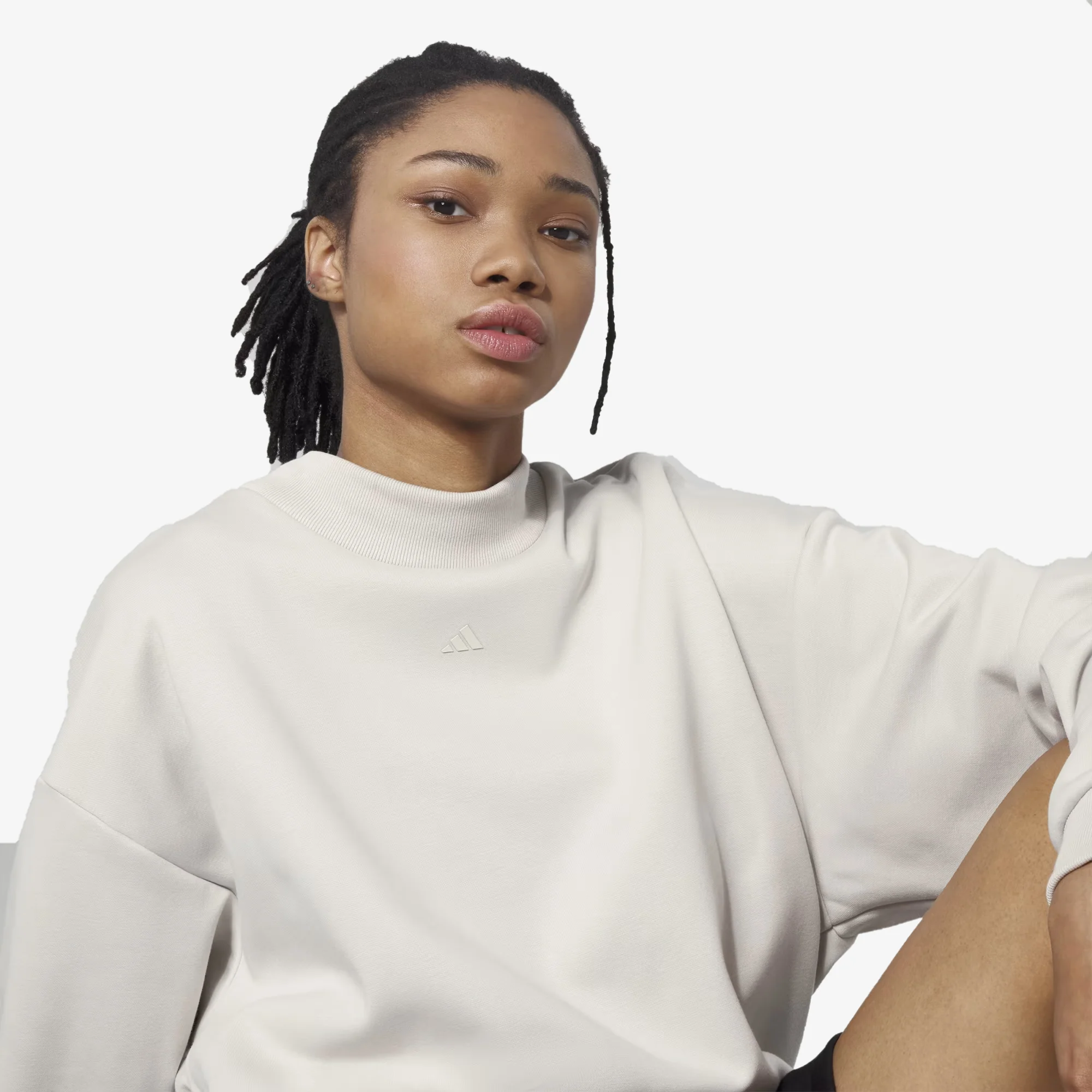 Adidas Originals | ADIDAS BASKETBALL 001 CREW NECK SWEAT { TALC - Image 3