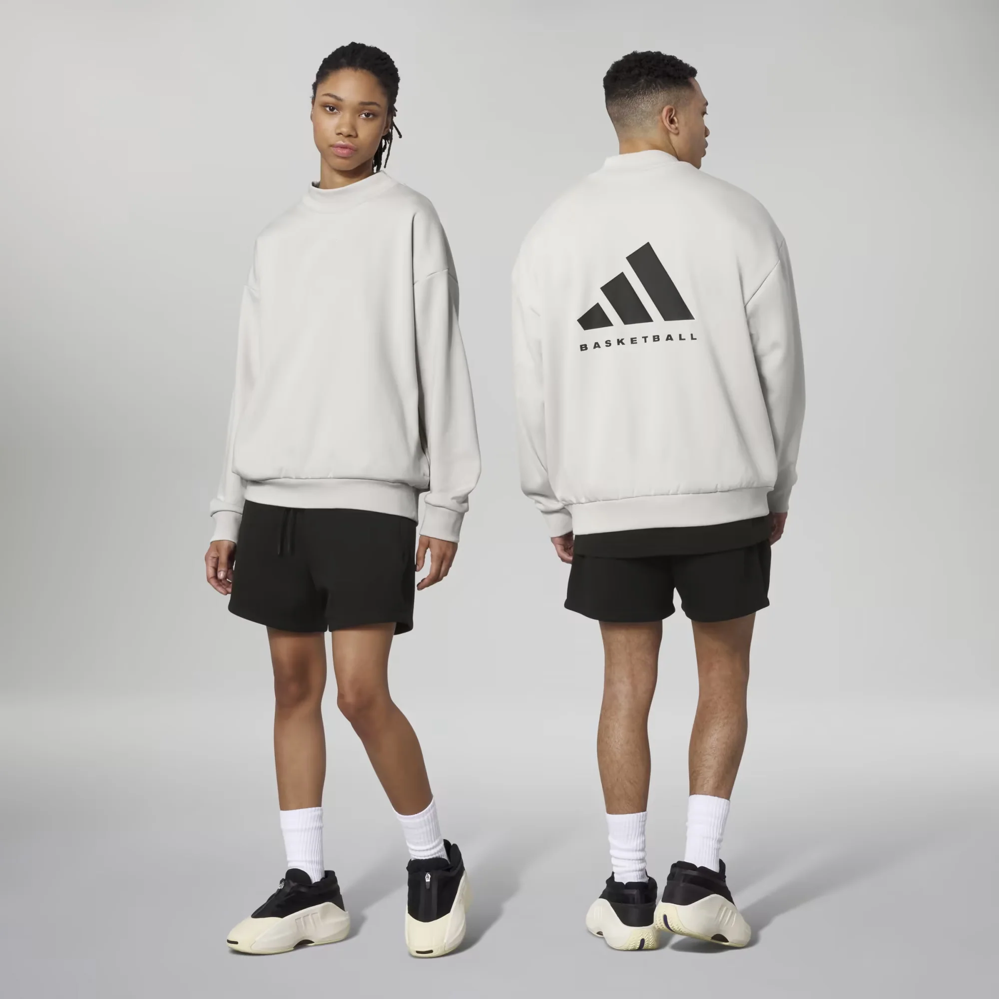 Adidas Originals | ADIDAS BASKETBALL 001 CREW NECK SWEAT { TALC - Image 5