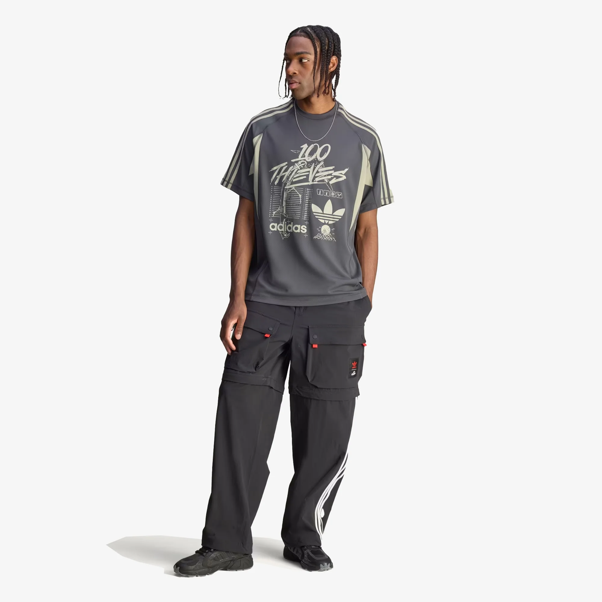 ADIDAS ORIGINALS | 100 THIEVES TEE { CARBON - Image 6