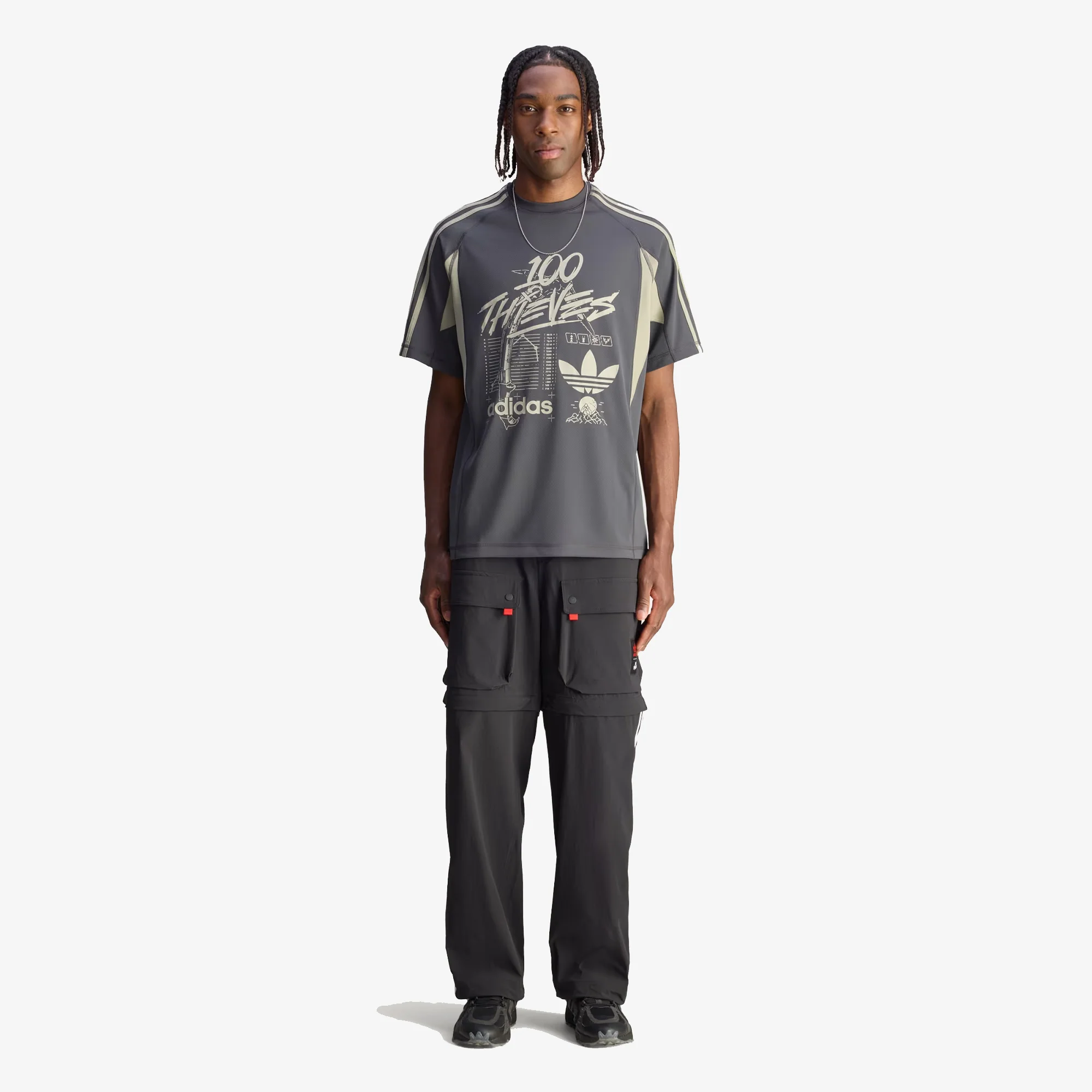 Adidas Originals | 100 THIEVES ZIP PANTS { BLACK - Image 3