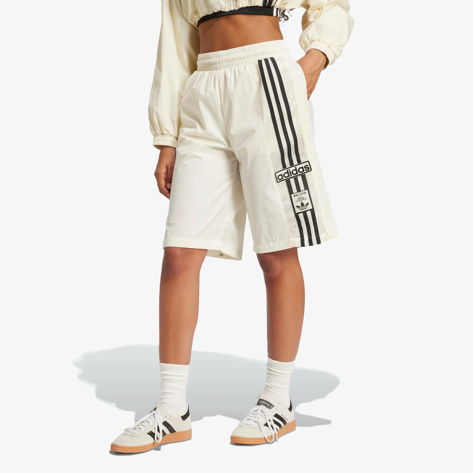 Adidas Originals | ADIBREAK WOVEN TWO-IN-ONE TRACK PANTS { CREAM WHITE - Image 4