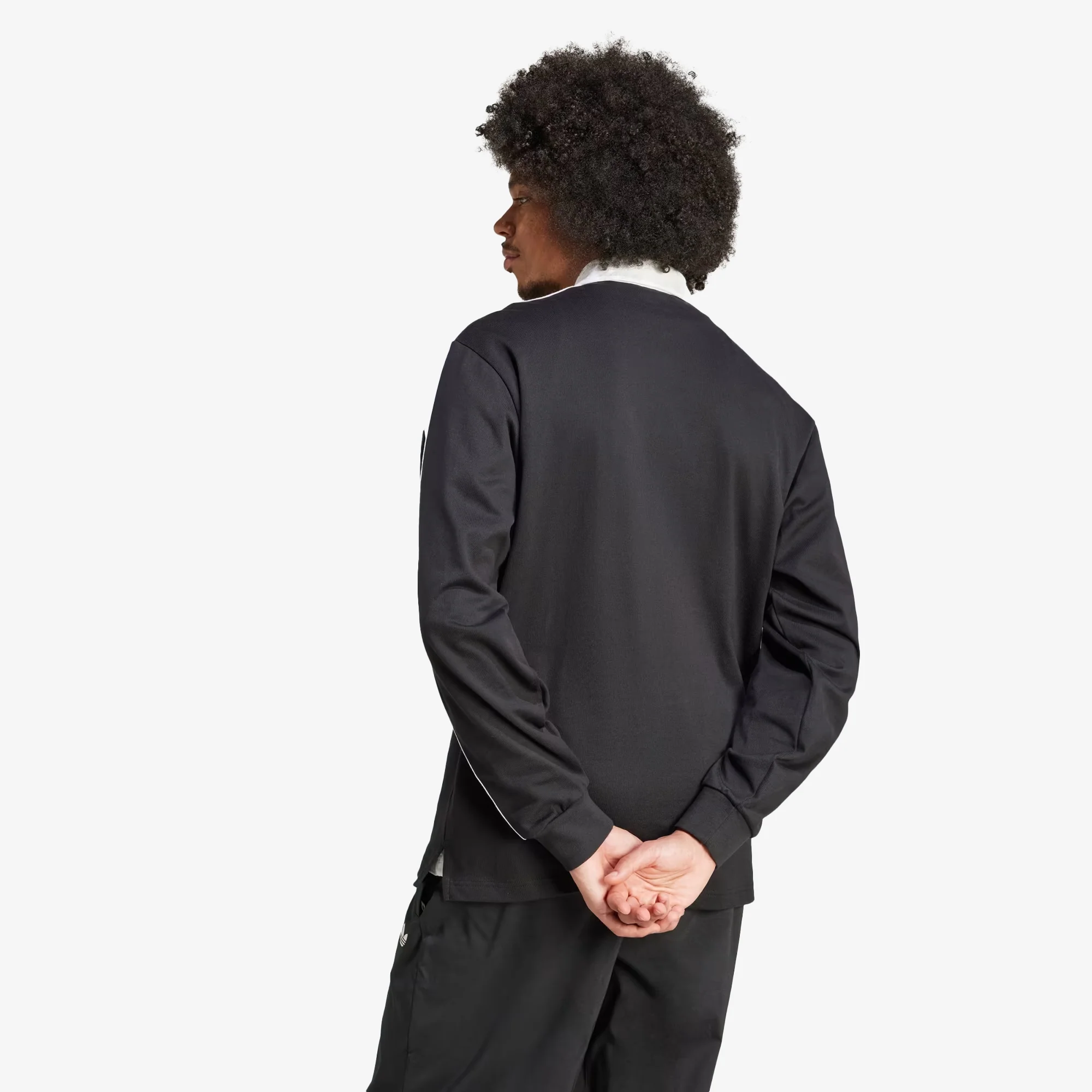 Adidas Originals | ADICOLOR RUGBY POLO SHIRT { BLACK - Image 2