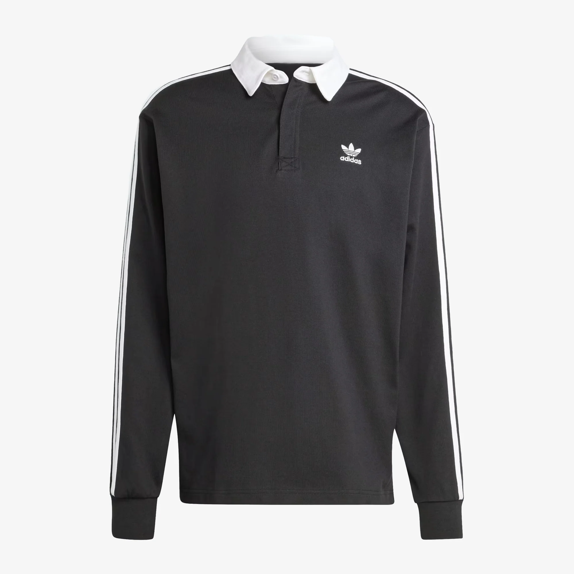 Adidas Originals | ADICOLOR RUGBY POLO SHIRT { BLACK - Image 3