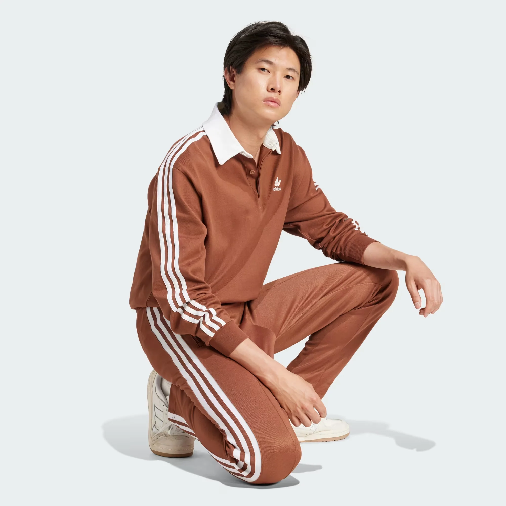 Adidas Originals | ADICOLOR RUGBY POLO SHIRT { PRELOVED BROWN - Image 6