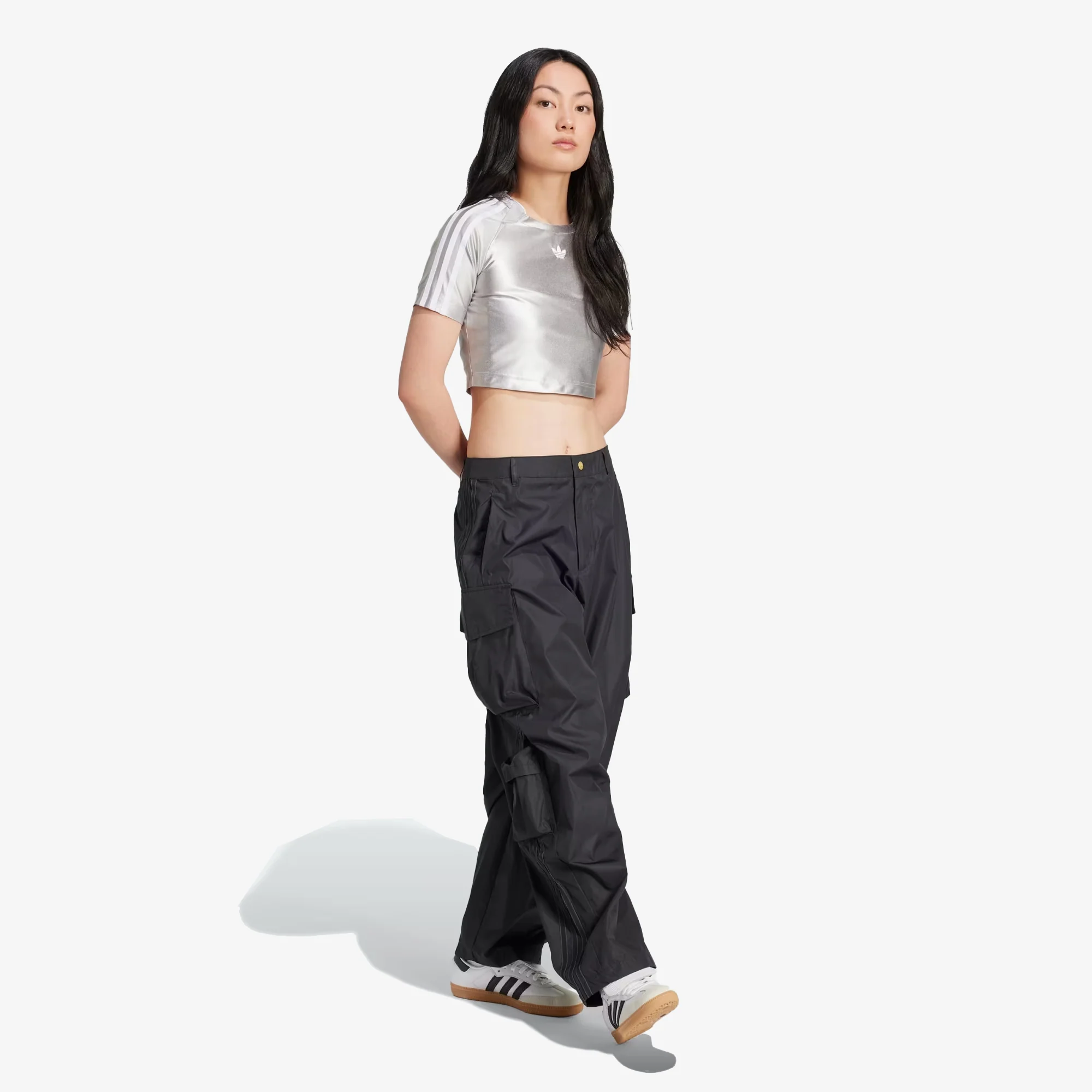 Adidas Originals | ADICOLOR TEAMGEIST BABY TEE { GREY TWO - Image 6
