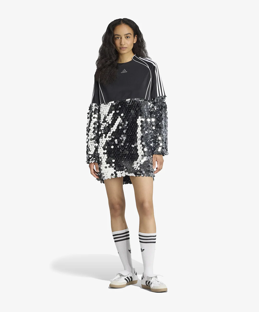 Adidas Originals | ADILENIUM SEASON 4 TEAMGEIST SEQUINS MINI DRESS { BLACK - Image 6