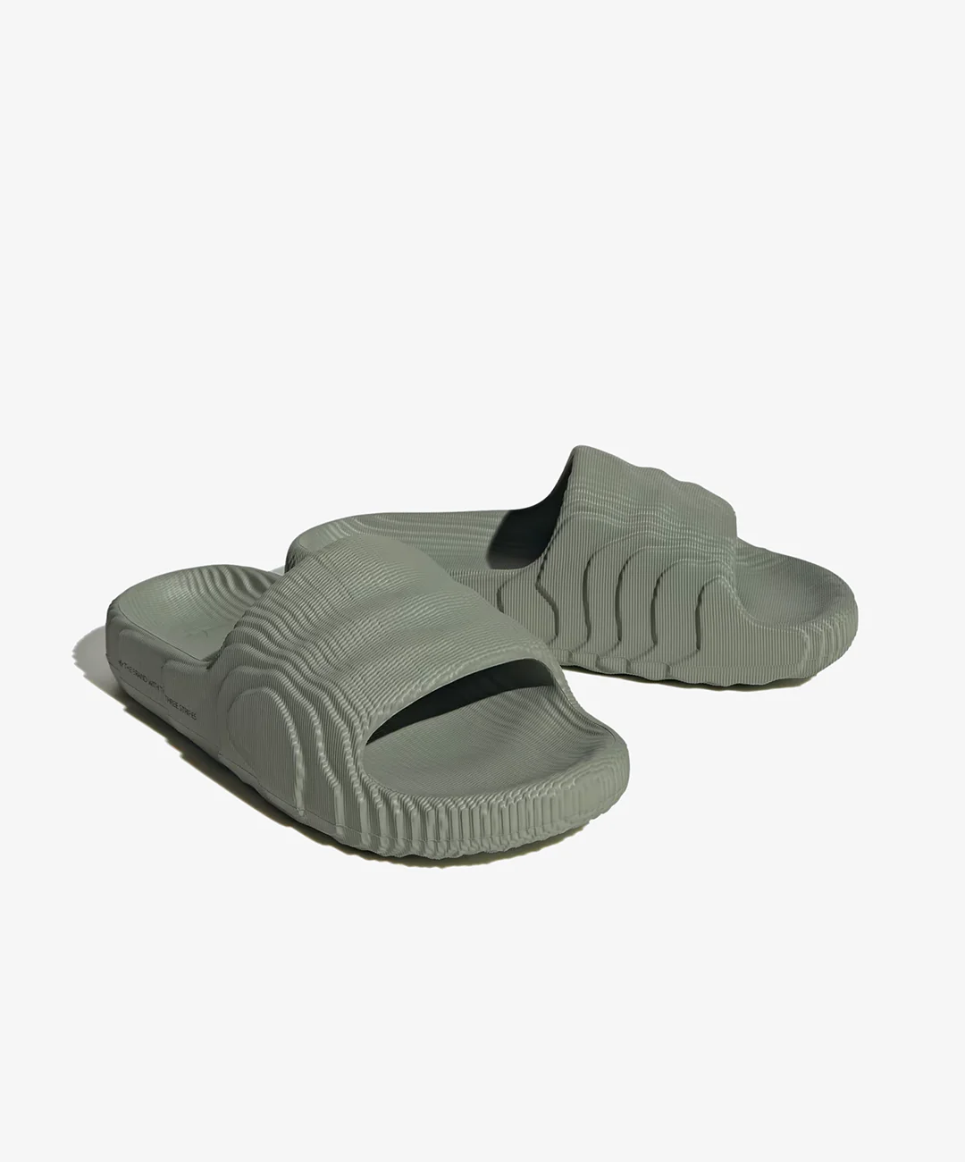 ADIDAS ORIGINALS | ADILETTE 22 SLIDES { SILVER GREEN / SILVER GREEN / CORE BLACK - Image 3