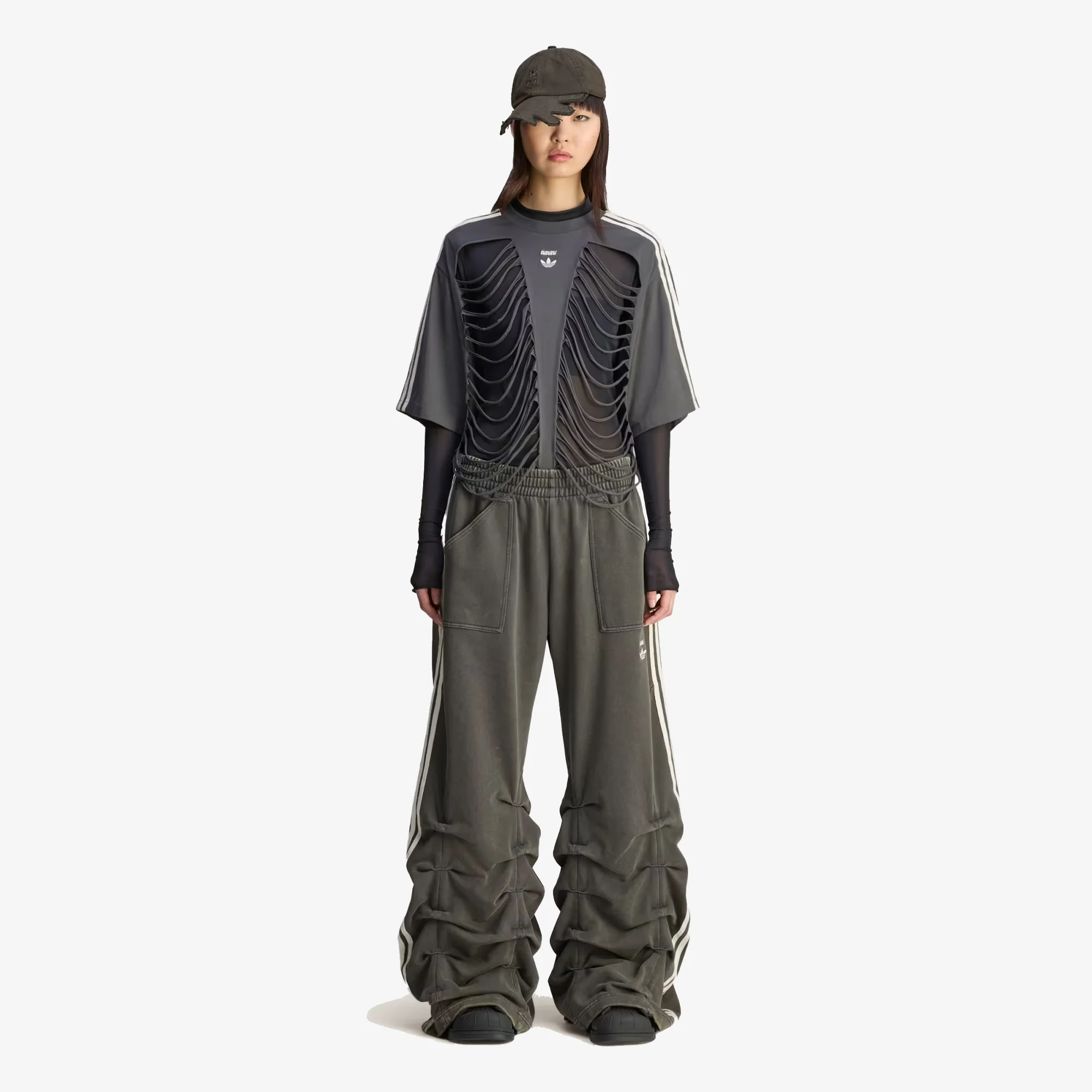Adidas Originals | AVAVAV PLEATED TRACK PANTS { CARBON - Image 6