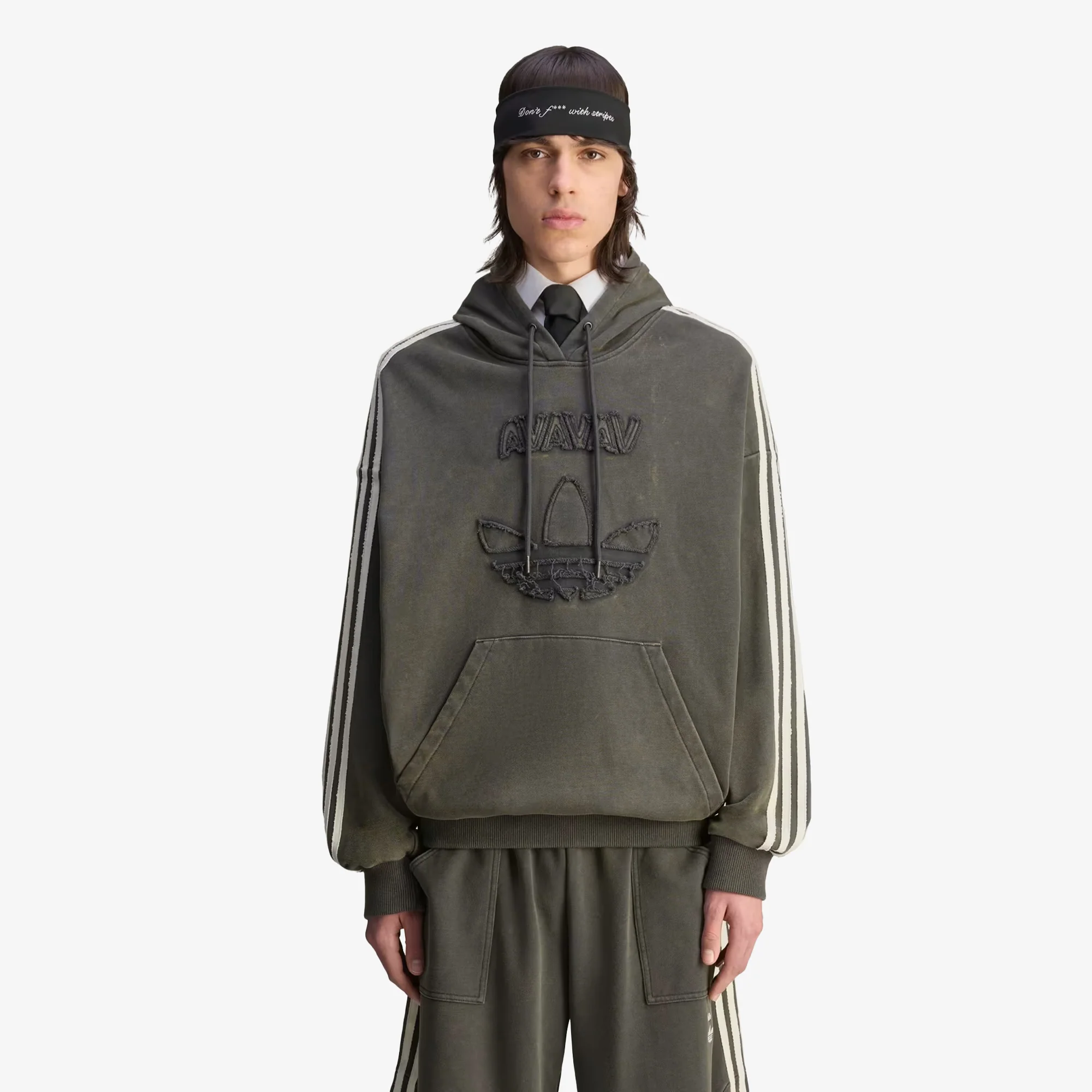 ADIDAS ORIGINALS | AVAVAV SHOULDERLESS HOODIE { CARBON