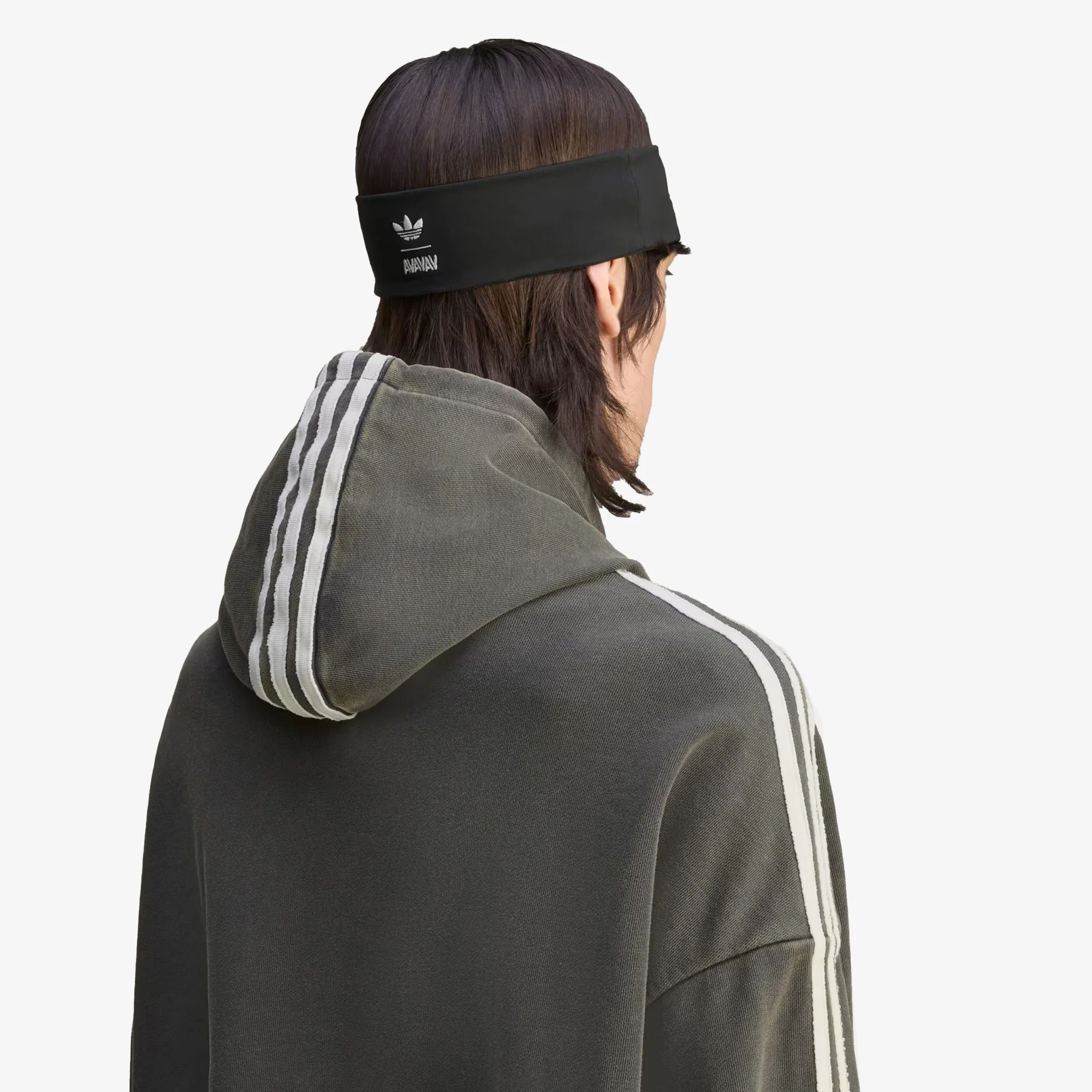 ADIDAS ORIGINALS | AVAVAV SHOULDERLESS HOODIE { CARBON - Image 5