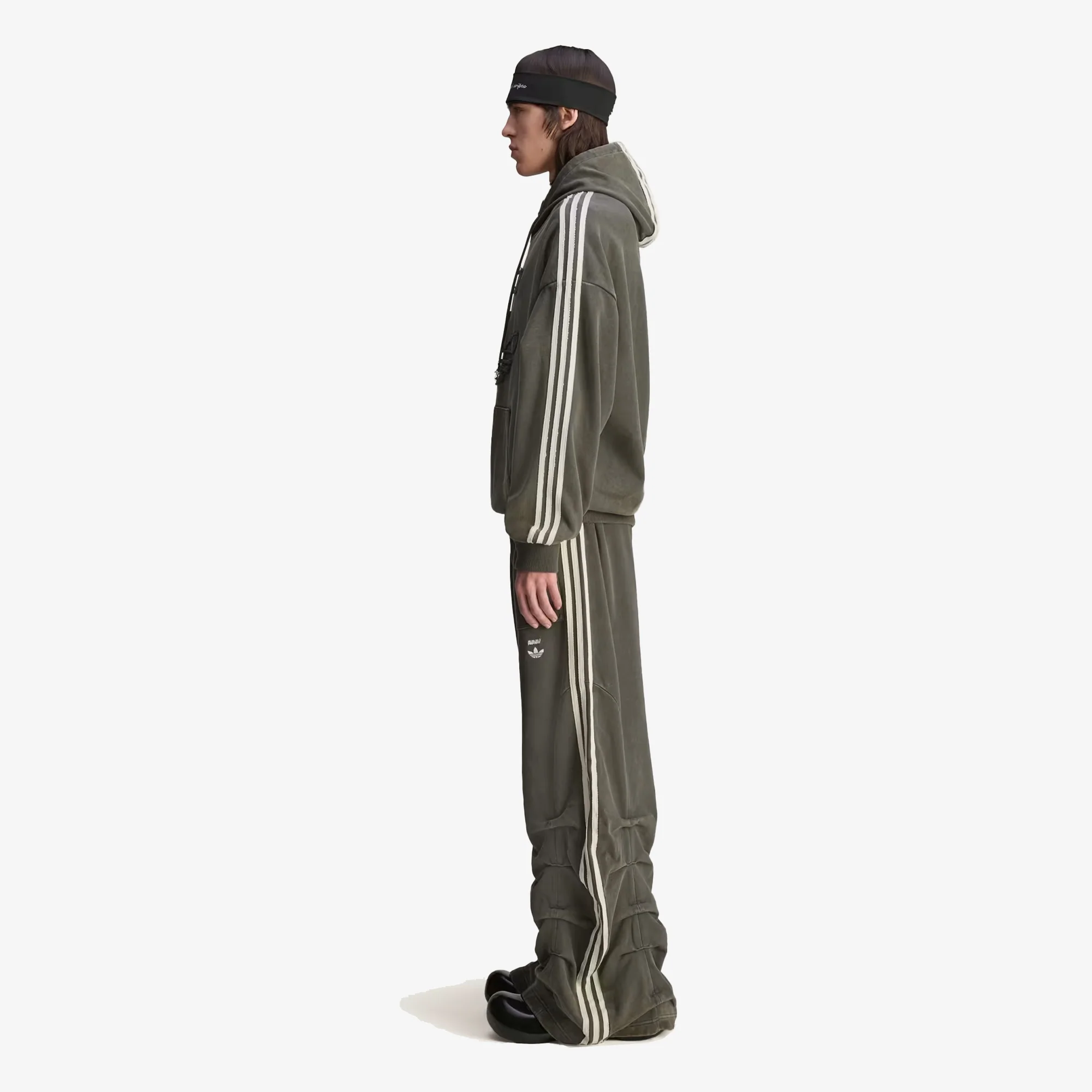 ADIDAS ORIGINALS | AVAVAV SHOULDERLESS HOODIE { CARBON - Image 7