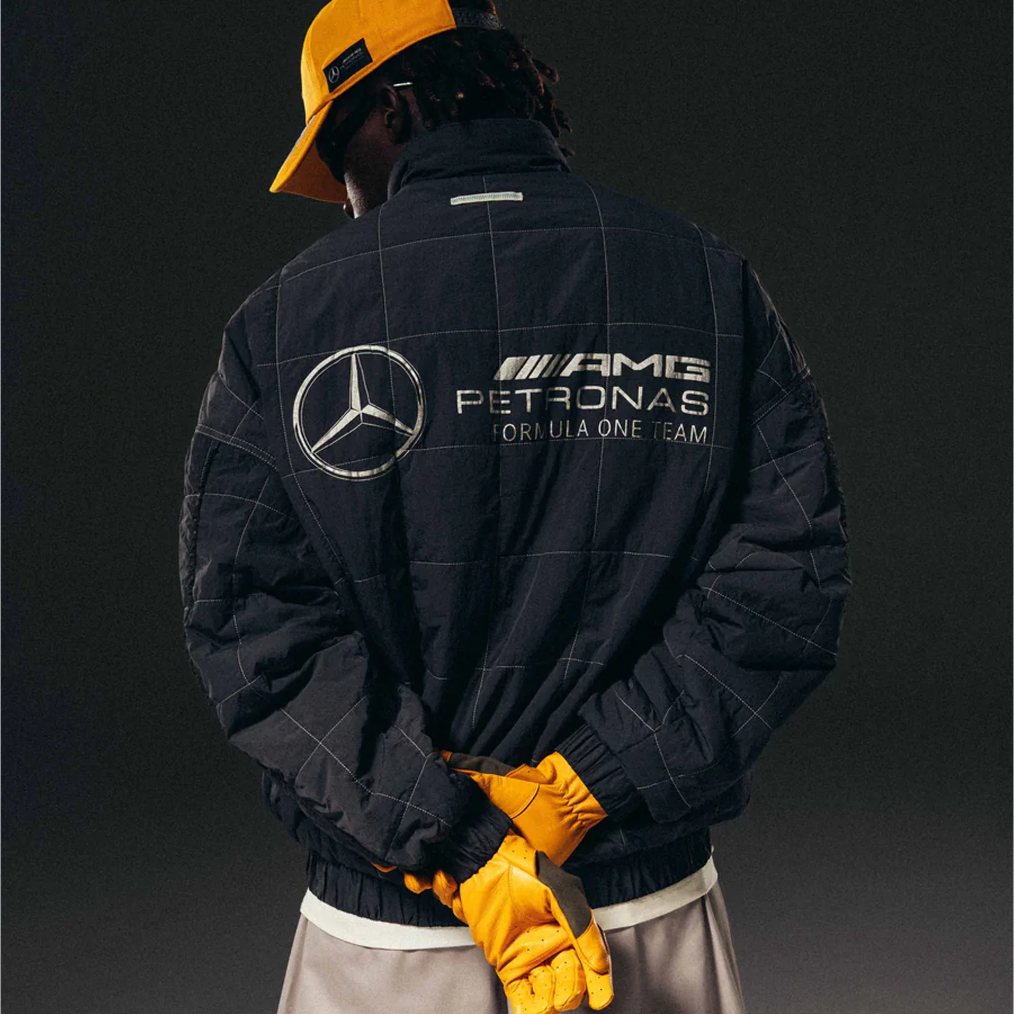 ADIDAS ORIGINALS | BAD BUNNY X MERCEDES - AMG PETRONAS FORMULA ONE TEAM JACKET { DGH SOLID GREY - Image 2