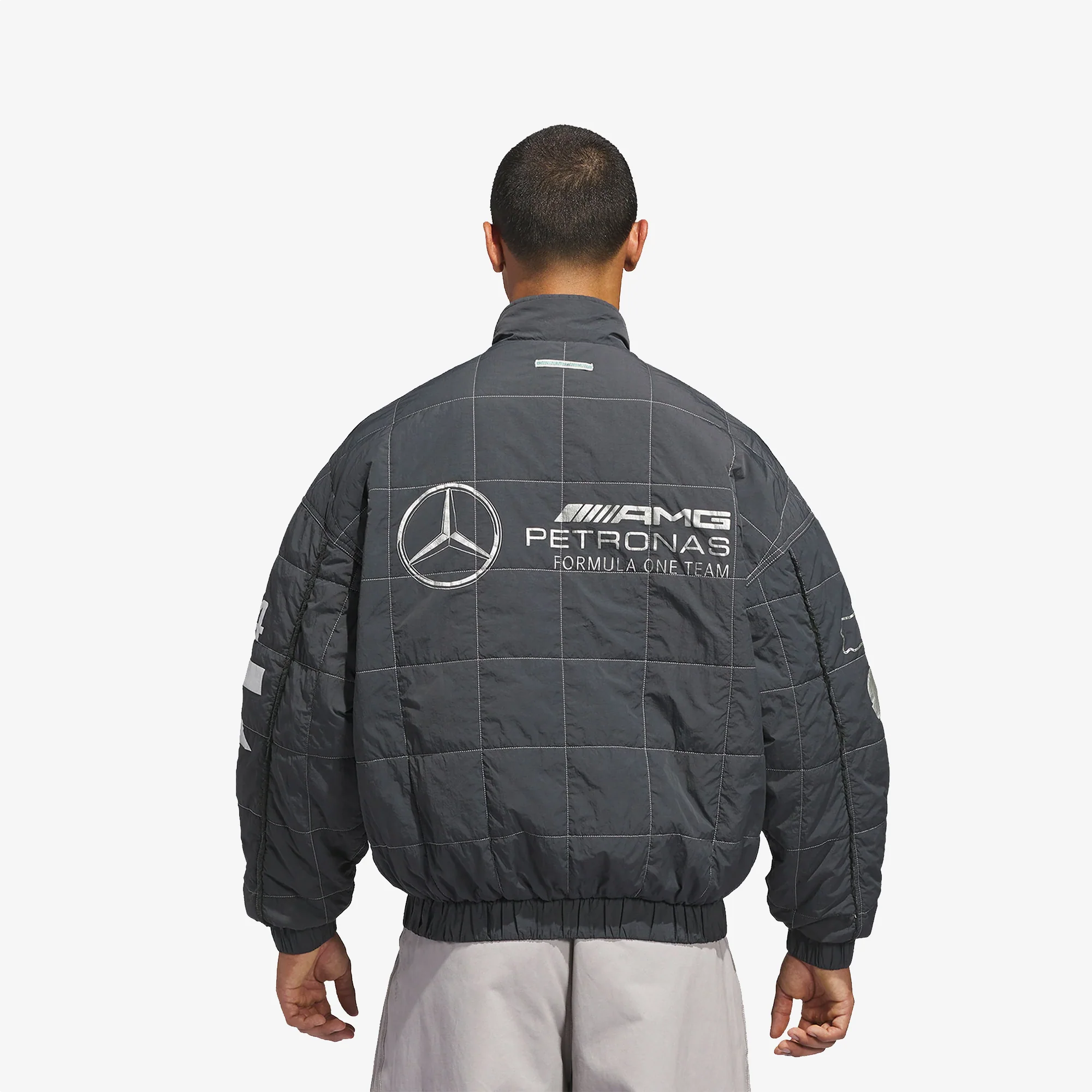 ADIDAS ORIGINALS | BAD BUNNY X MERCEDES - AMG PETRONAS FORMULA ONE TEAM JACKET { DGH SOLID GREY - Image 3