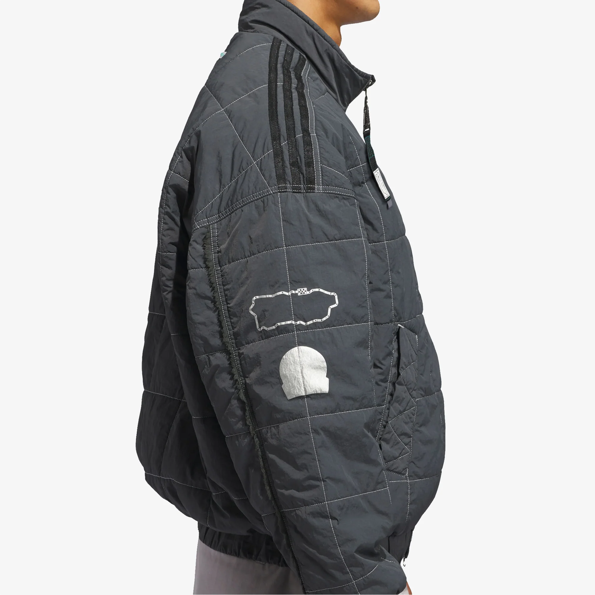 ADIDAS ORIGINALS | BAD BUNNY X MERCEDES - AMG PETRONAS FORMULA ONE TEAM JACKET { DGH SOLID GREY - Image 6