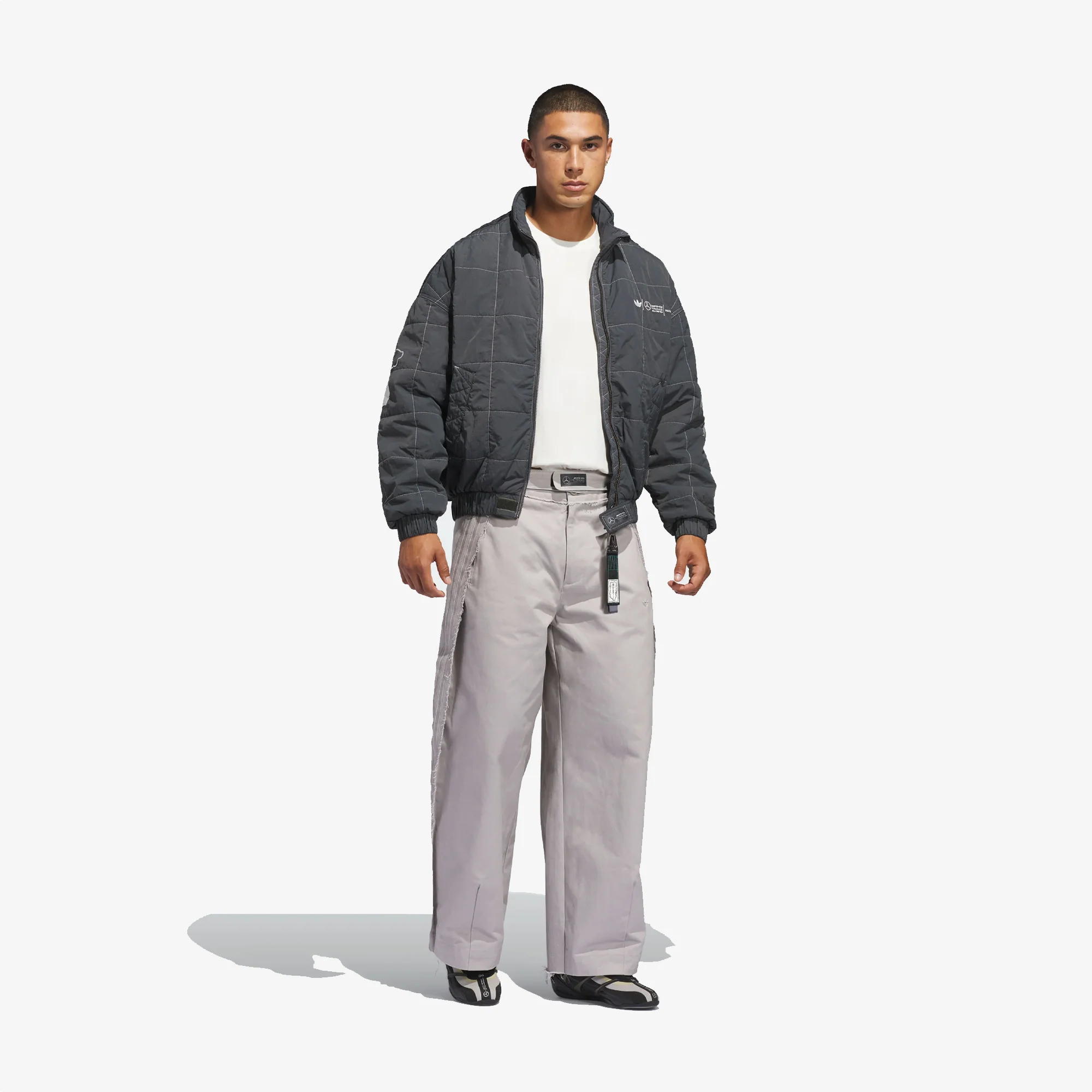 ADIDAS ORIGINALS | BAD BUNNY X MERCEDES - AMG PETRONAS FORMULA ONE TEAM JACKET { DGH SOLID GREY - Image 8