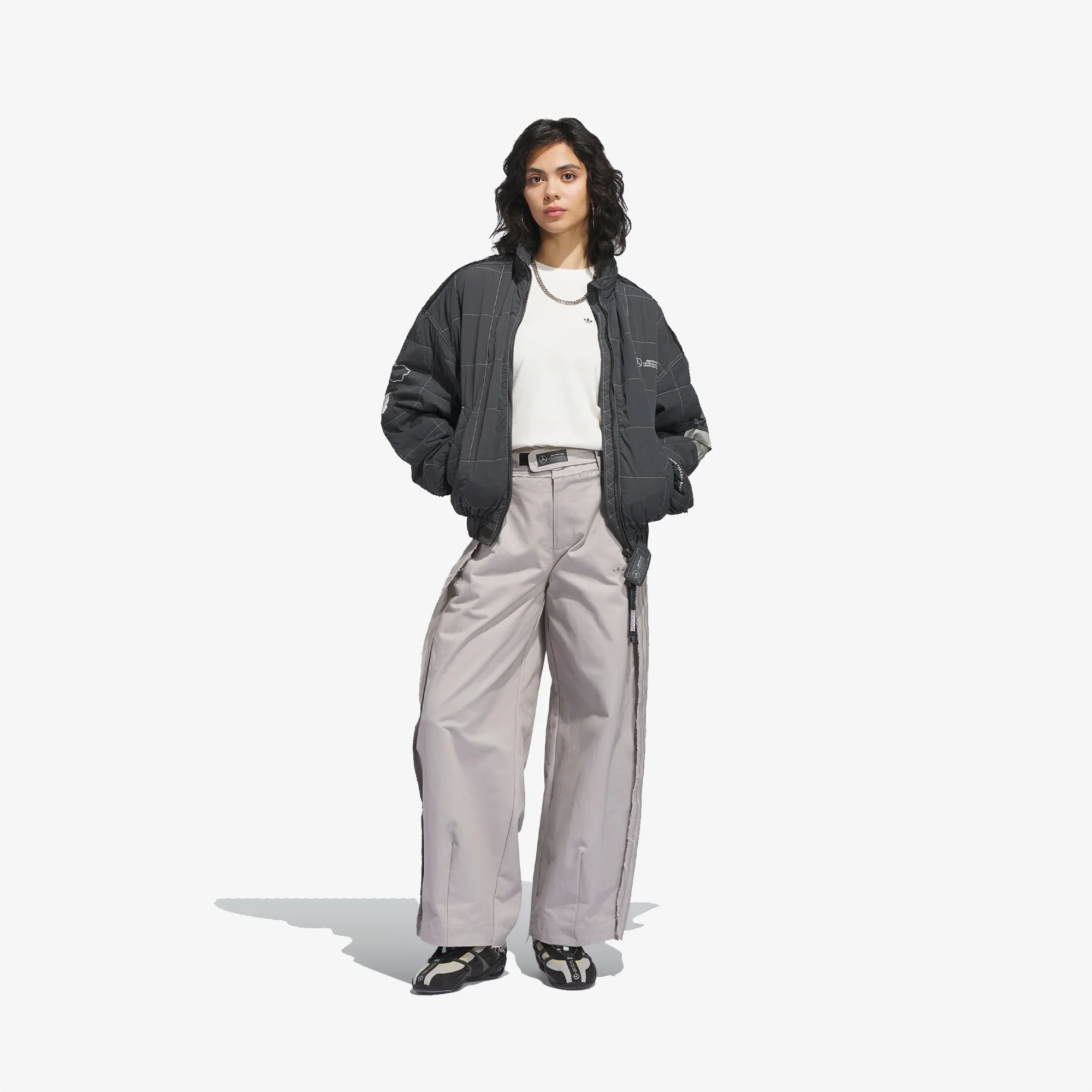 ADIDAS ORIGINALS | BAD BUNNY X MERCEDES - AMG PETRONAS FORMULA ONE TEAM JACKET { DGH SOLID GREY - Image 9
