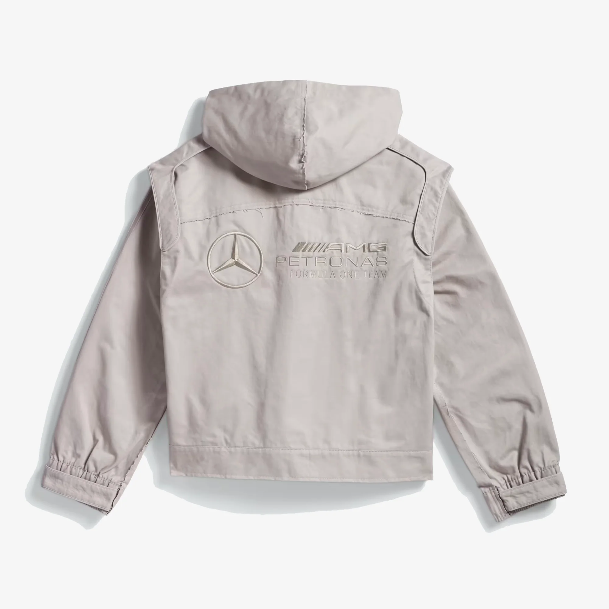 ADIDAS ORIGINALS | BAD BUNNY X MERCEDES - AMG PETRONAS FORMULA ONE TEAM ZIP UP TRACK TOP { CLEAR GRANITE - Image 5