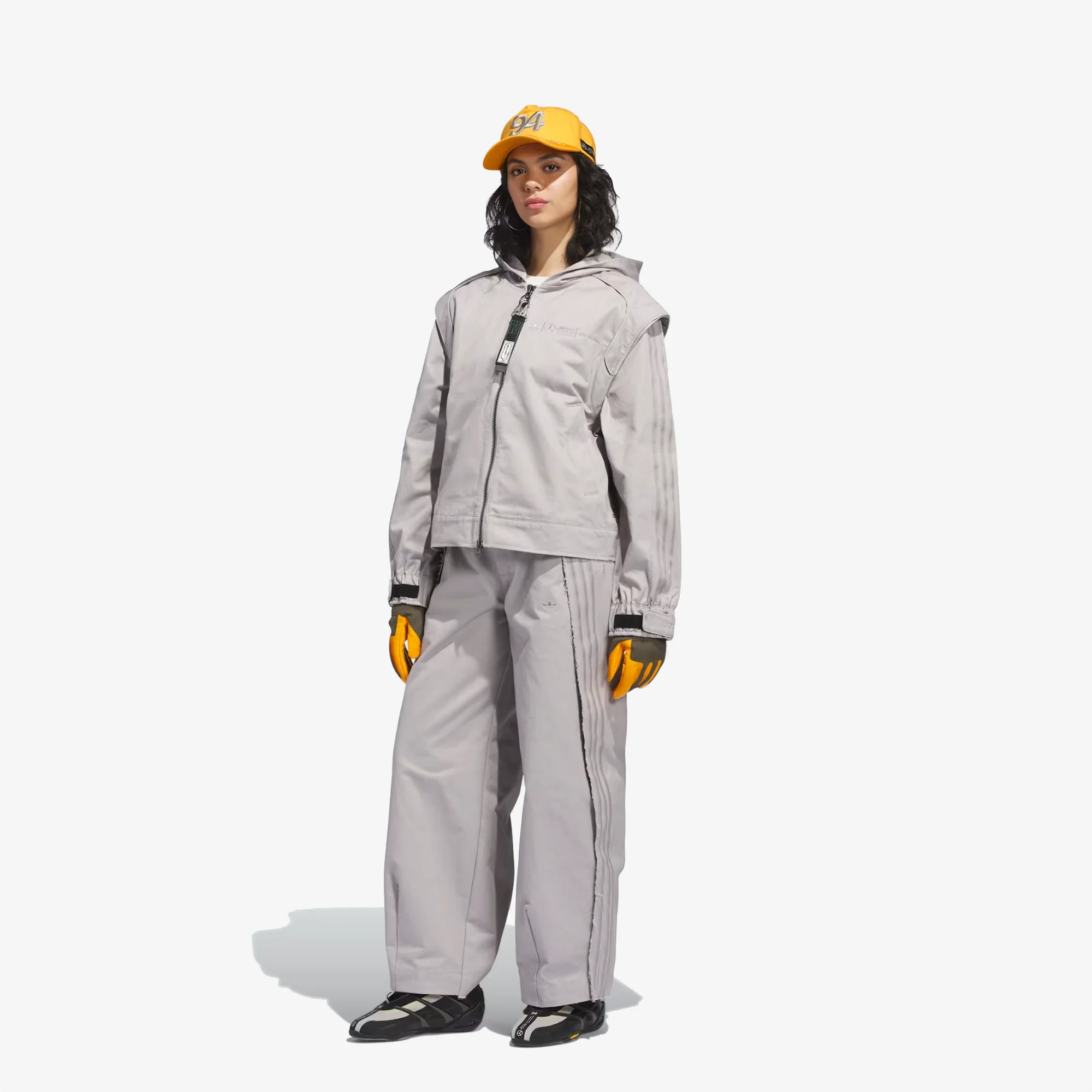 ADIDAS ORIGINALS | BAD BUNNY X MERCEDES - AMG PETRONAS FORMULA ONE TEAM ZIP UP TRACK TOP { CLEAR GRANITE - Image 8