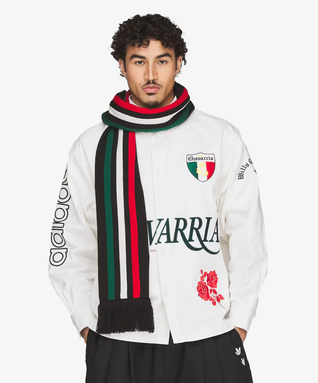 Adidas Originals | CHAVARRIA SOCCER SCARF { BLACK/BETTER SCARLET/COLLEGIATE GREEN