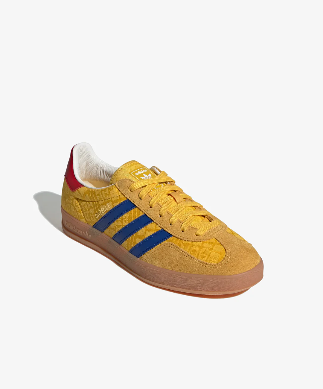 ADIDAS ORIGINALS | GAZELLE INDOOR { BOLD GOLD/POWER BLUE/TEAM COLLEGIATE RED - Image 3