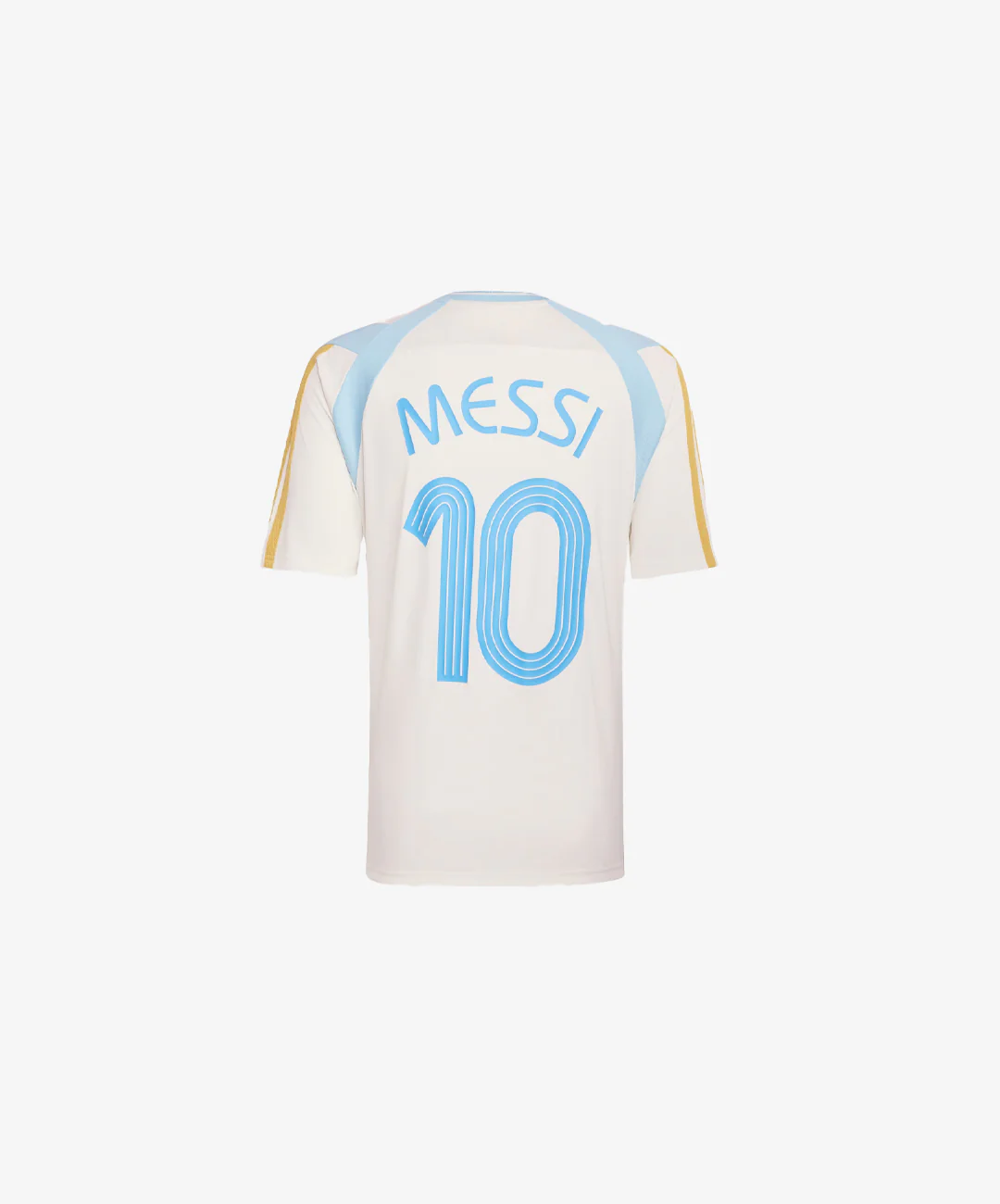 ADIDAS ORIGINALS | MESSI HOUSE OF TIRO TEE { OFF WHITE/ICE BLUE - Image 5