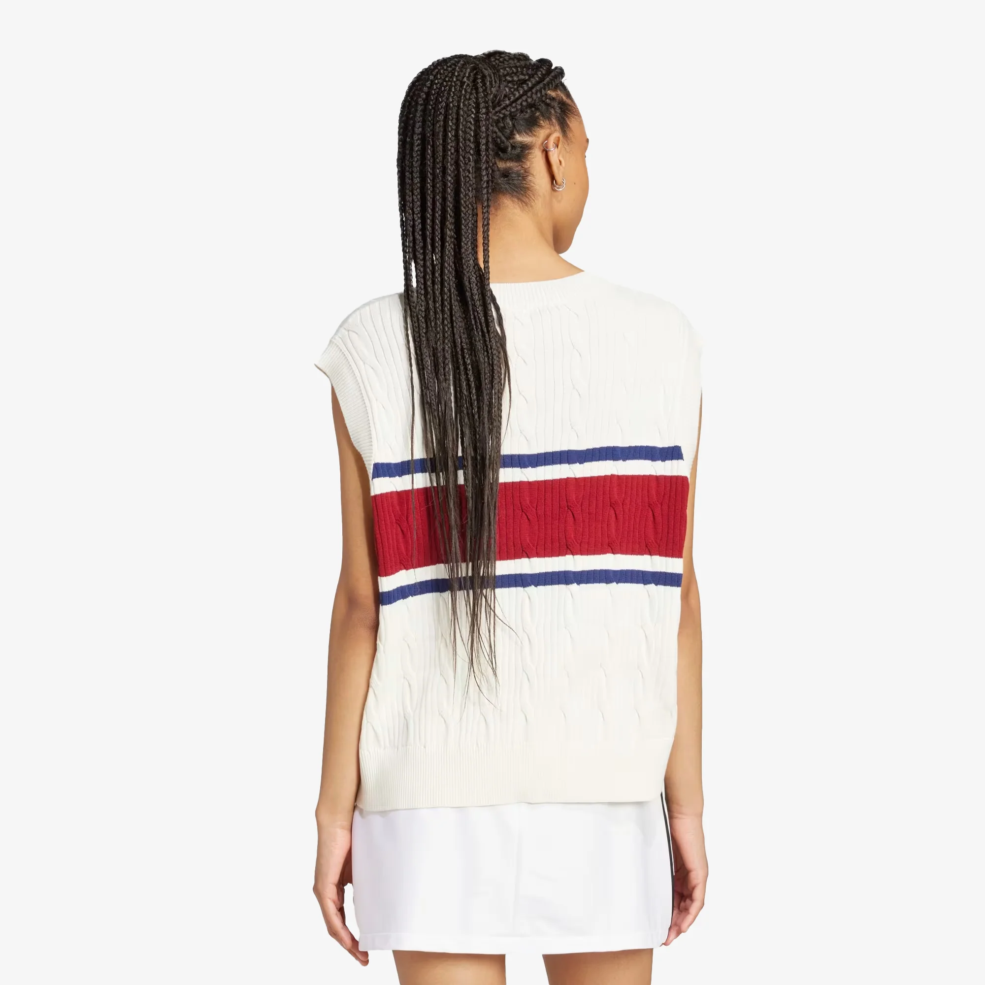 Adidas Originals | RETRO SPORTS CRICKET-INSPIRED VEST { OFF WHITE - Image 2