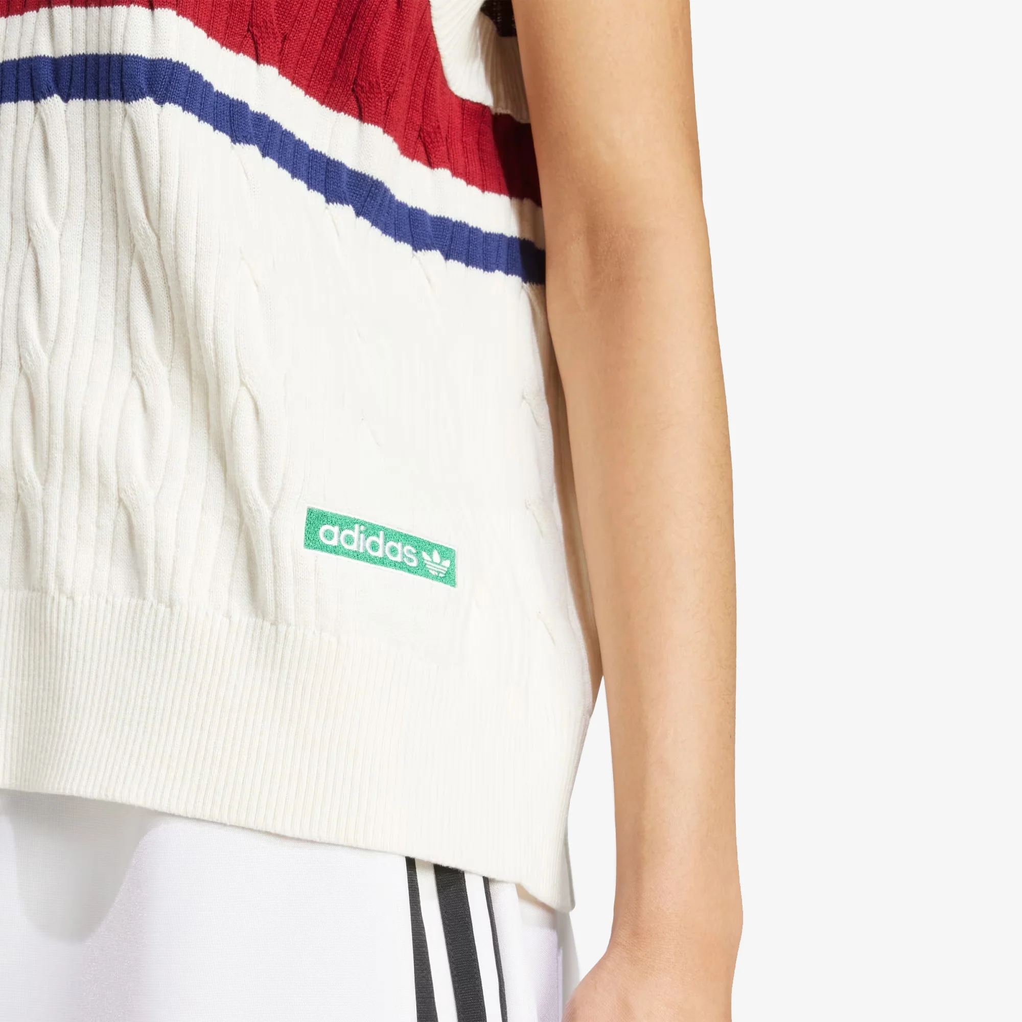Adidas Originals | RETRO SPORTS CRICKET-INSPIRED VEST { OFF WHITE - Image 5
