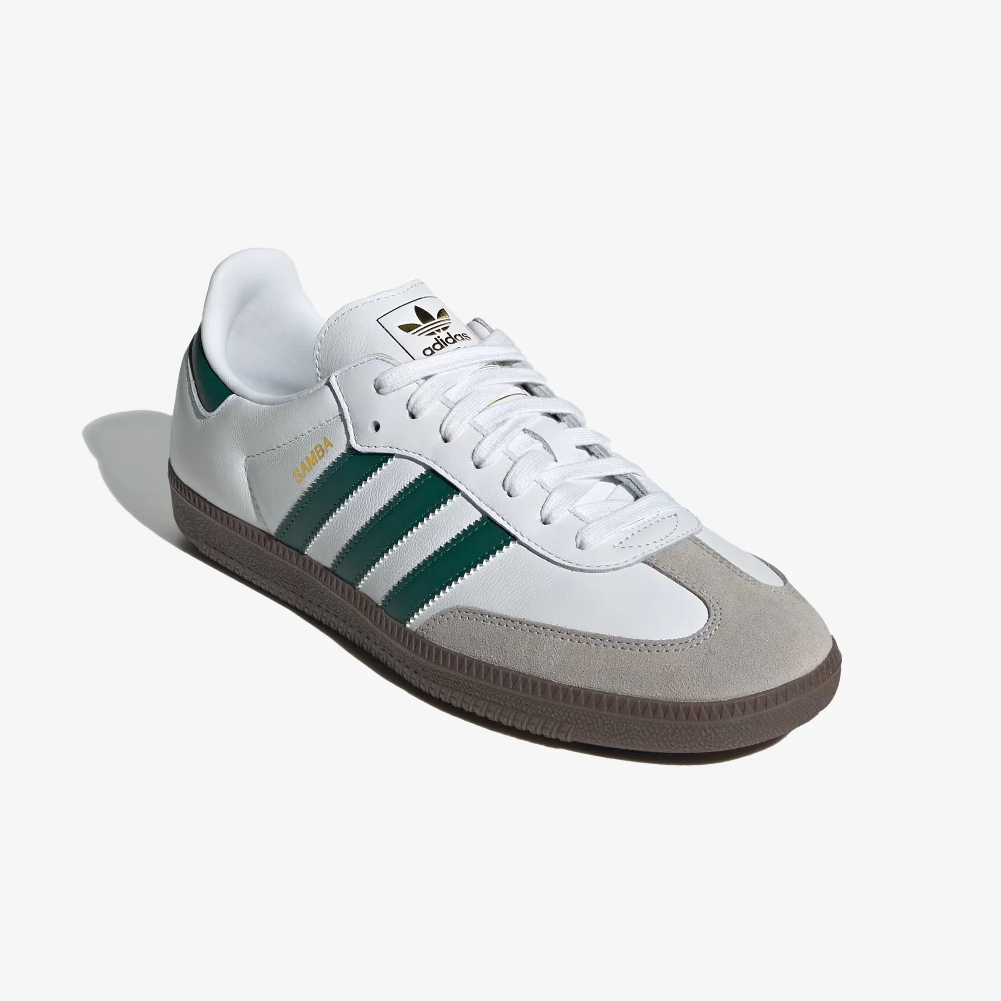 ADIDAS ORIGINALS | SAMBA OG { CLOUD WHITE/GREEN/CLEAR GRANITE - Image 3