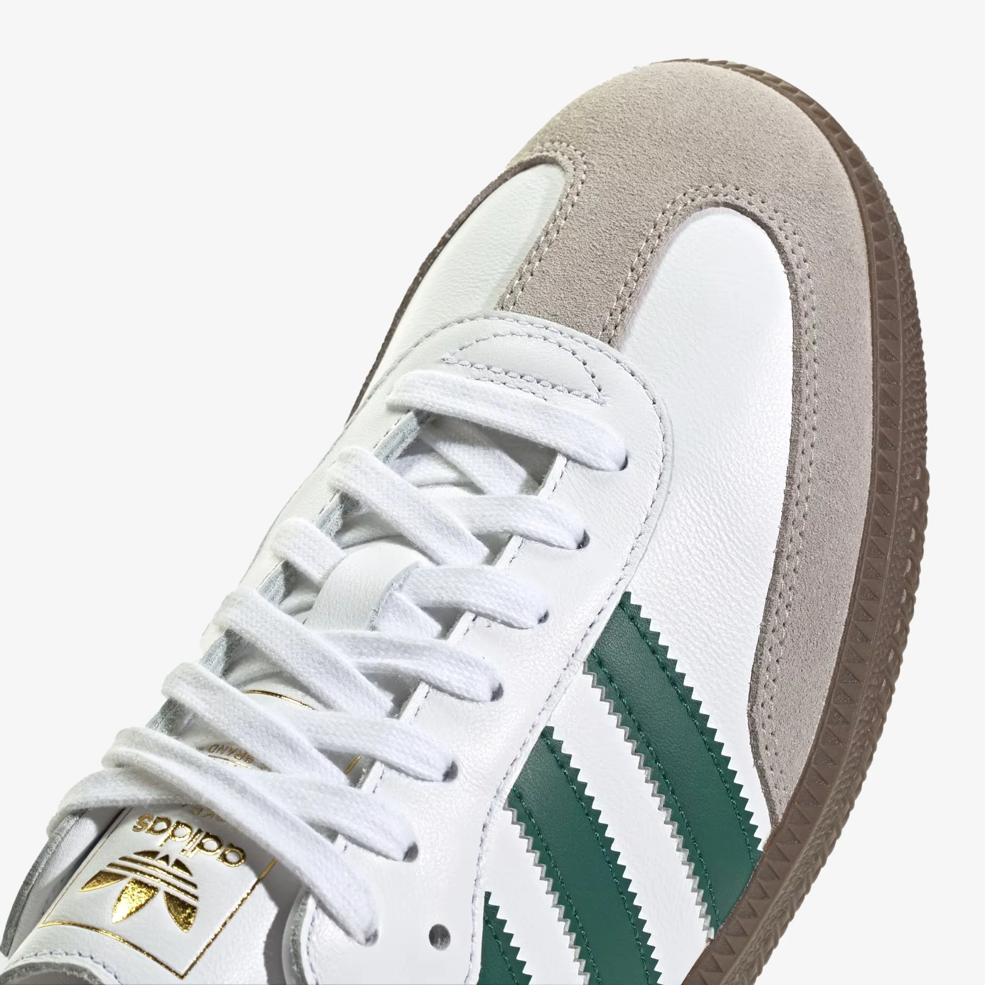 ADIDAS ORIGINALS | SAMBA OG { CLOUD WHITE/GREEN/CLEAR GRANITE - Image 5