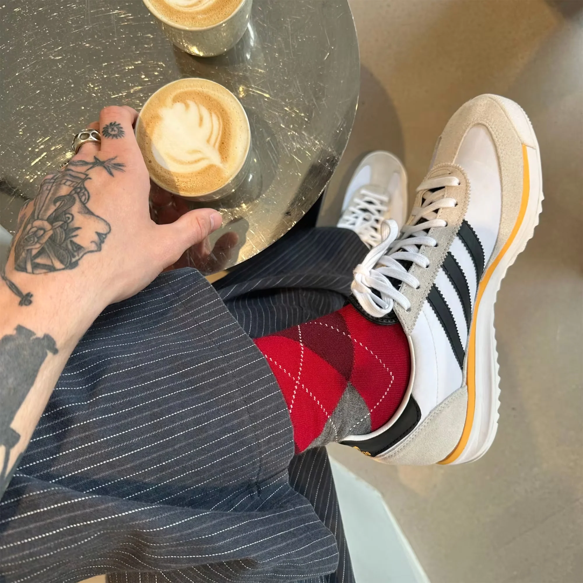 Adidas Originals | SL 72 RS { CLOUD WHITE/CORE BLACK/SPARK - Image 9