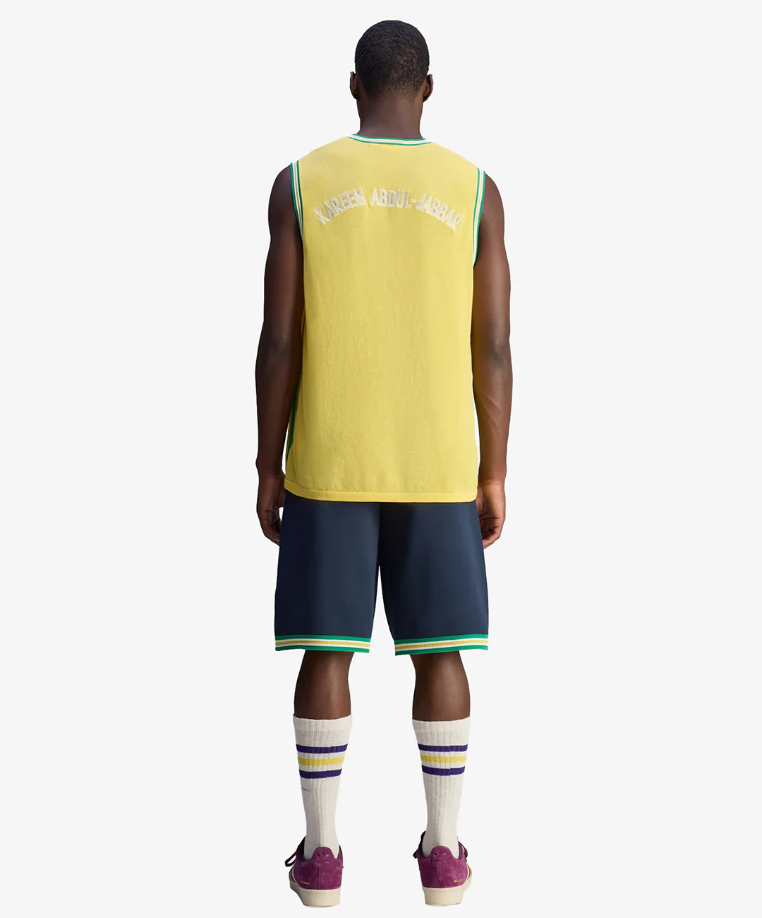 Adidas Originals | WALES BONNER JABBAR 3-STRIPES KNIT SHORTS { NIGHT NAVY - Image 7