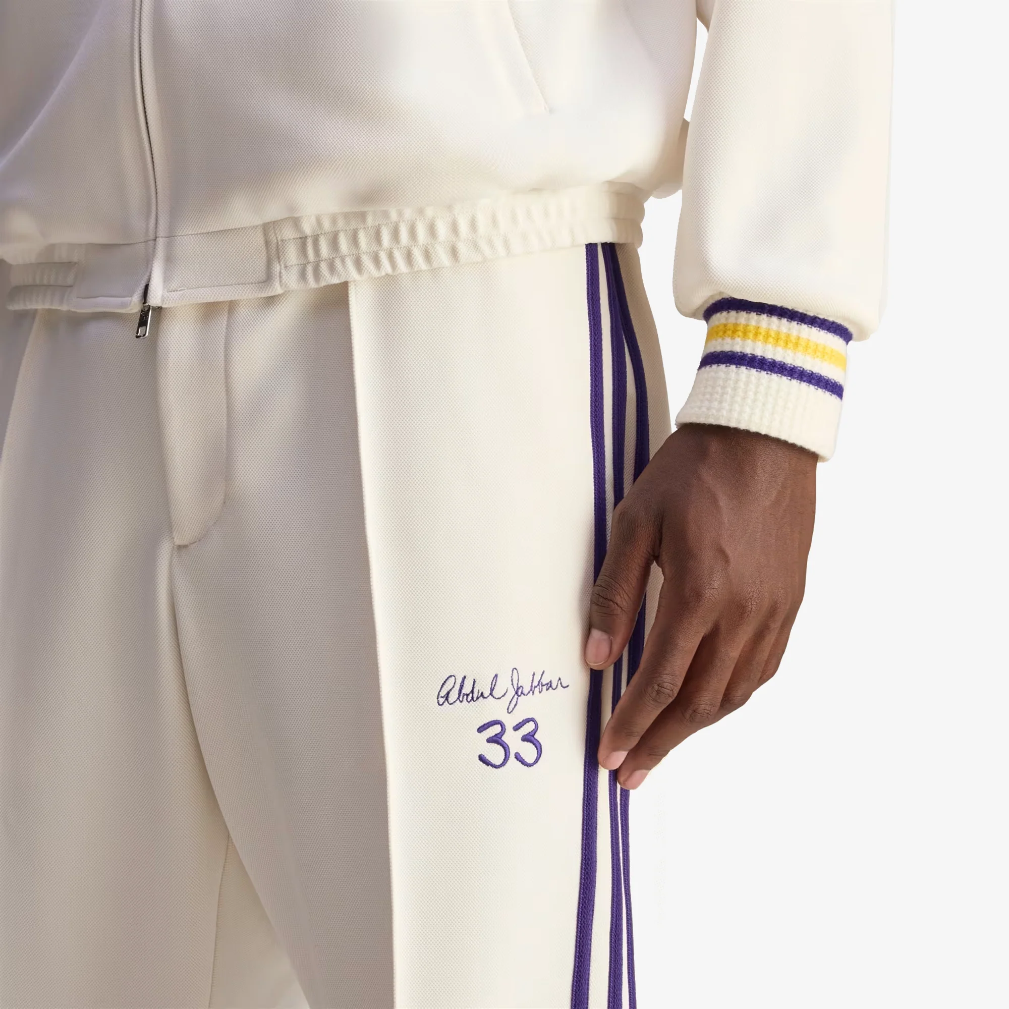 Adidas Originals | WALES BONNER JABBAR 3-STRIPES TRACK PANTS { CHALK WHITE - Image 4