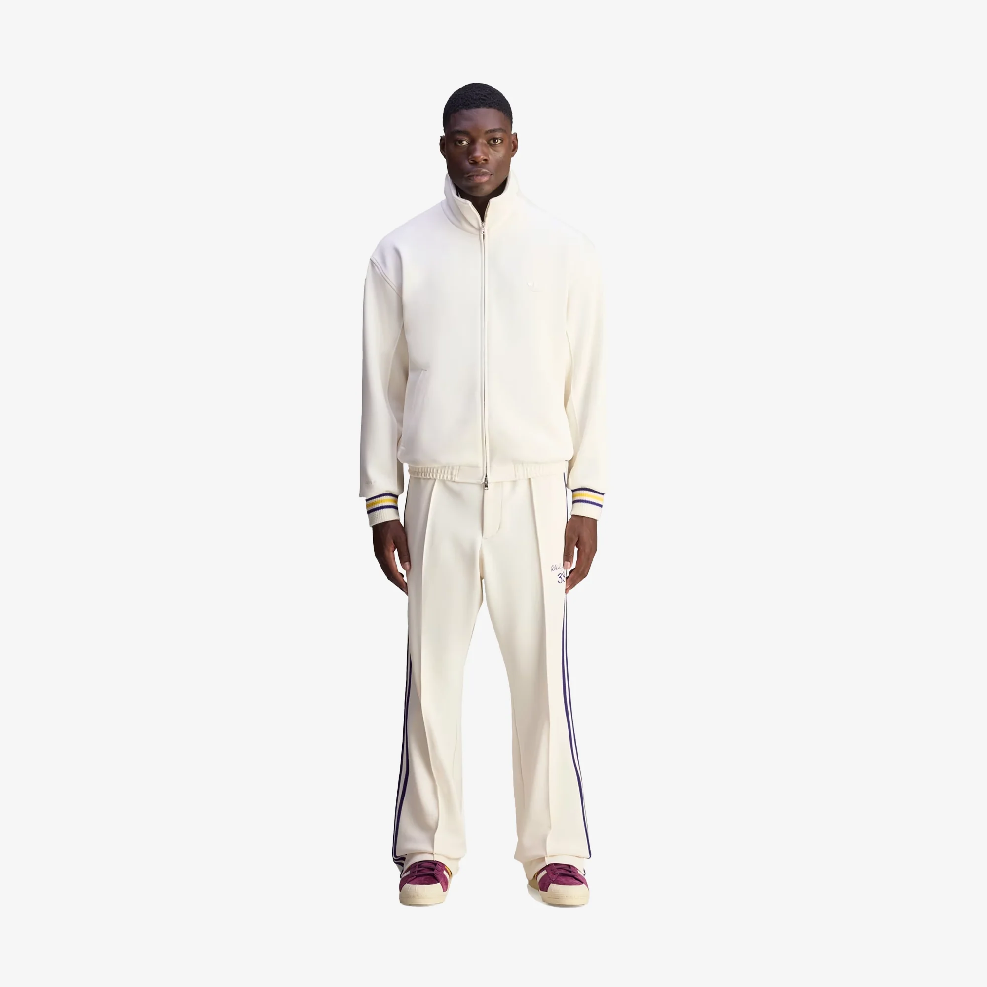 Adidas Originals | WALES BONNER JABBAR 3-STRIPES TRACK PANTS { CHALK WHITE - Image 6