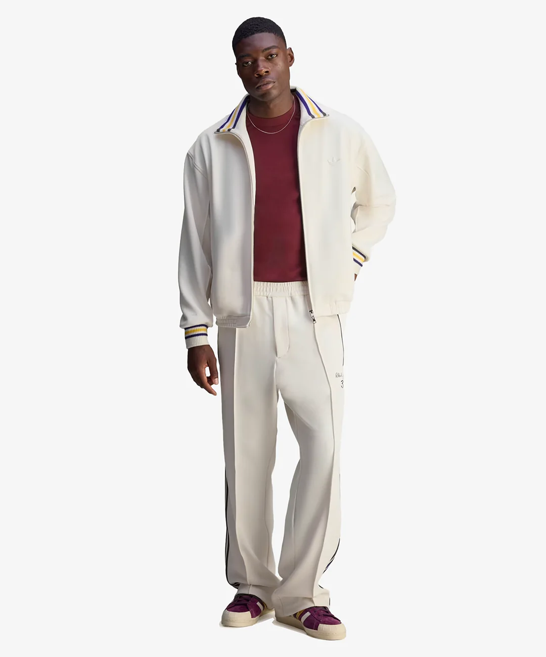 ADIDAS ORIGINALS | WALES BONNER JABBAR 3-STRIPES TRACK TOP { CHALK WHITE - Image 6