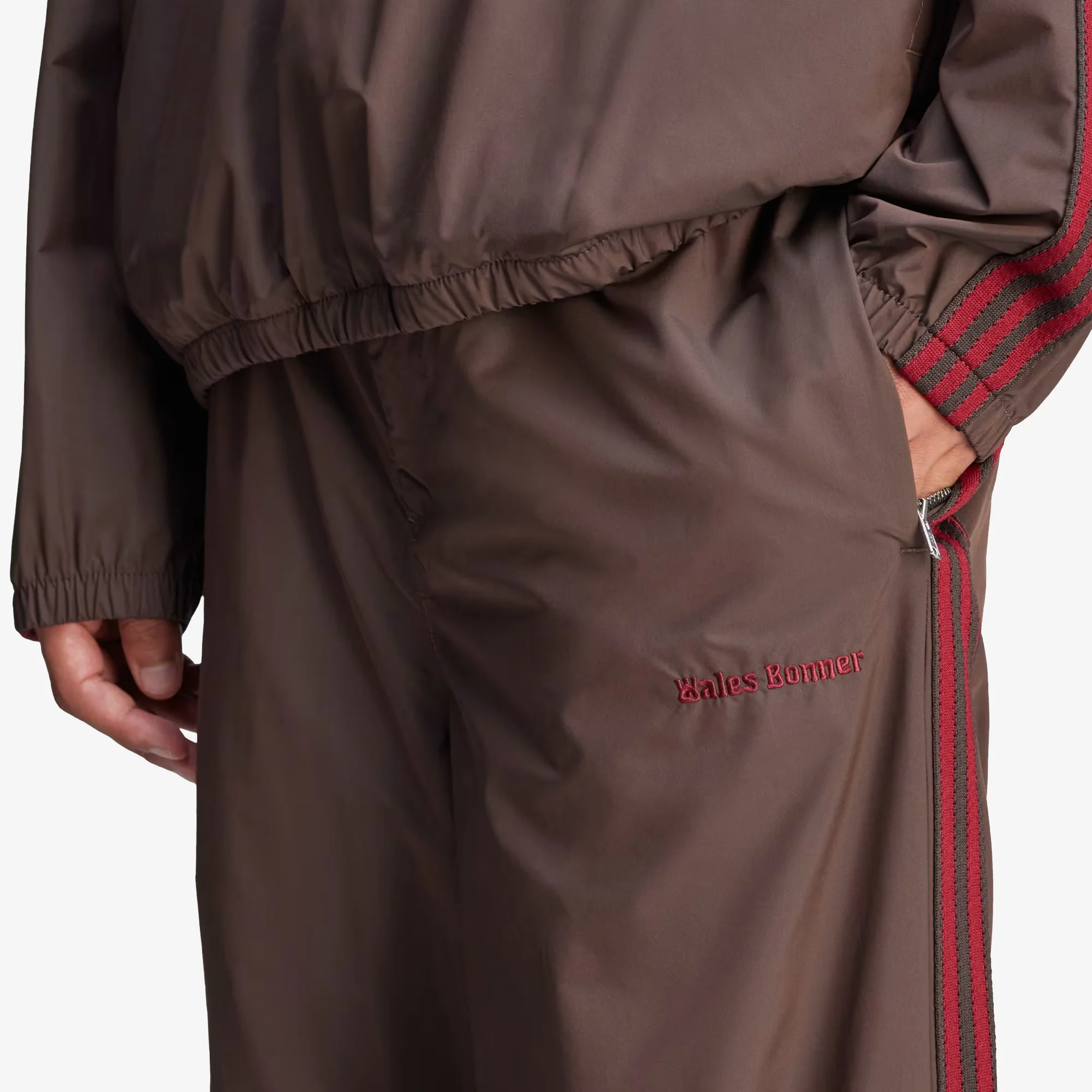 Adidas Originals | WALES BONNER NYLON TRACK PANTS { NIGHT BROWN - Image 5