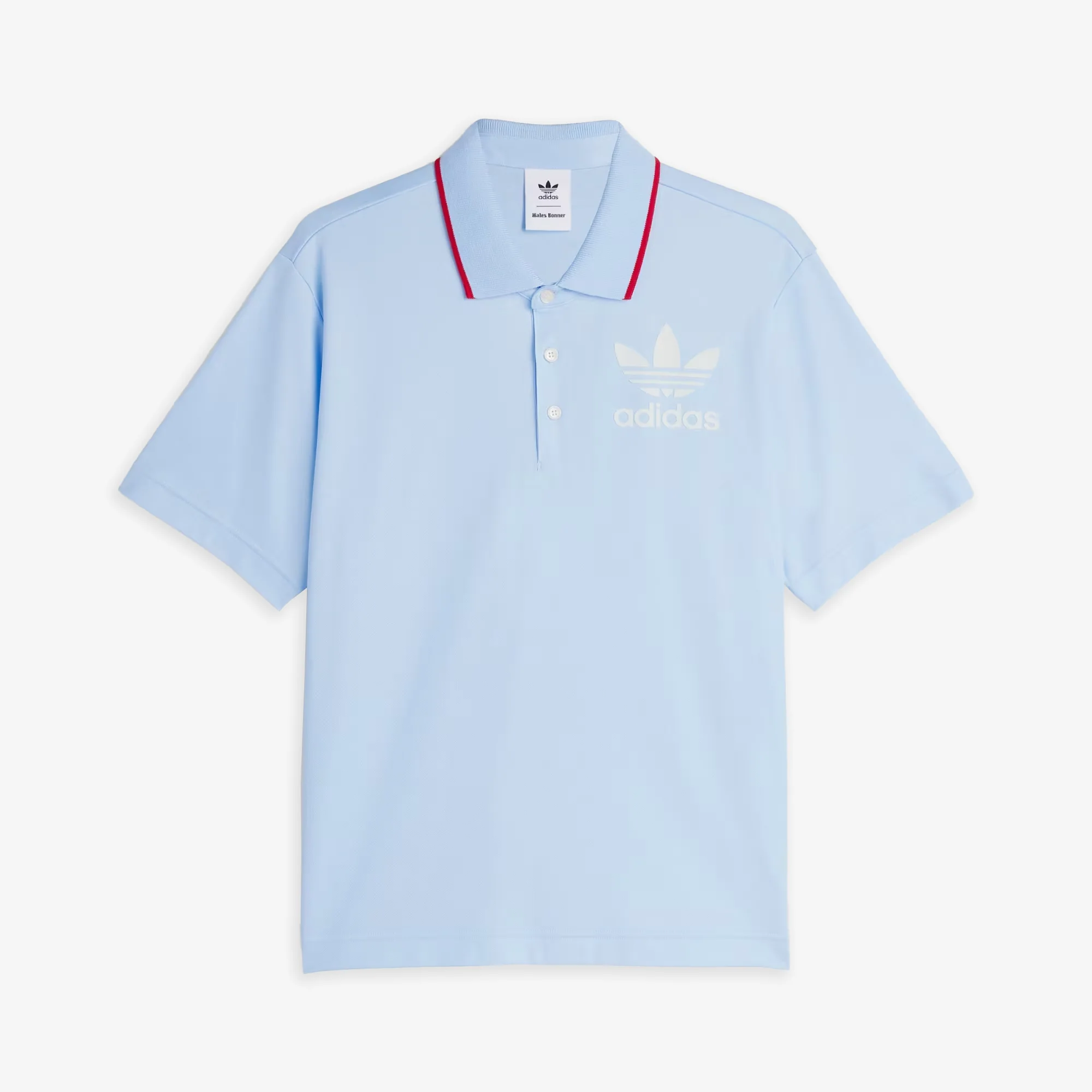 ADIDAS ORIGINALS | WALES BONNER SHORT SLEEVE POLO SHIRT { GLOW BLUE - Image 2