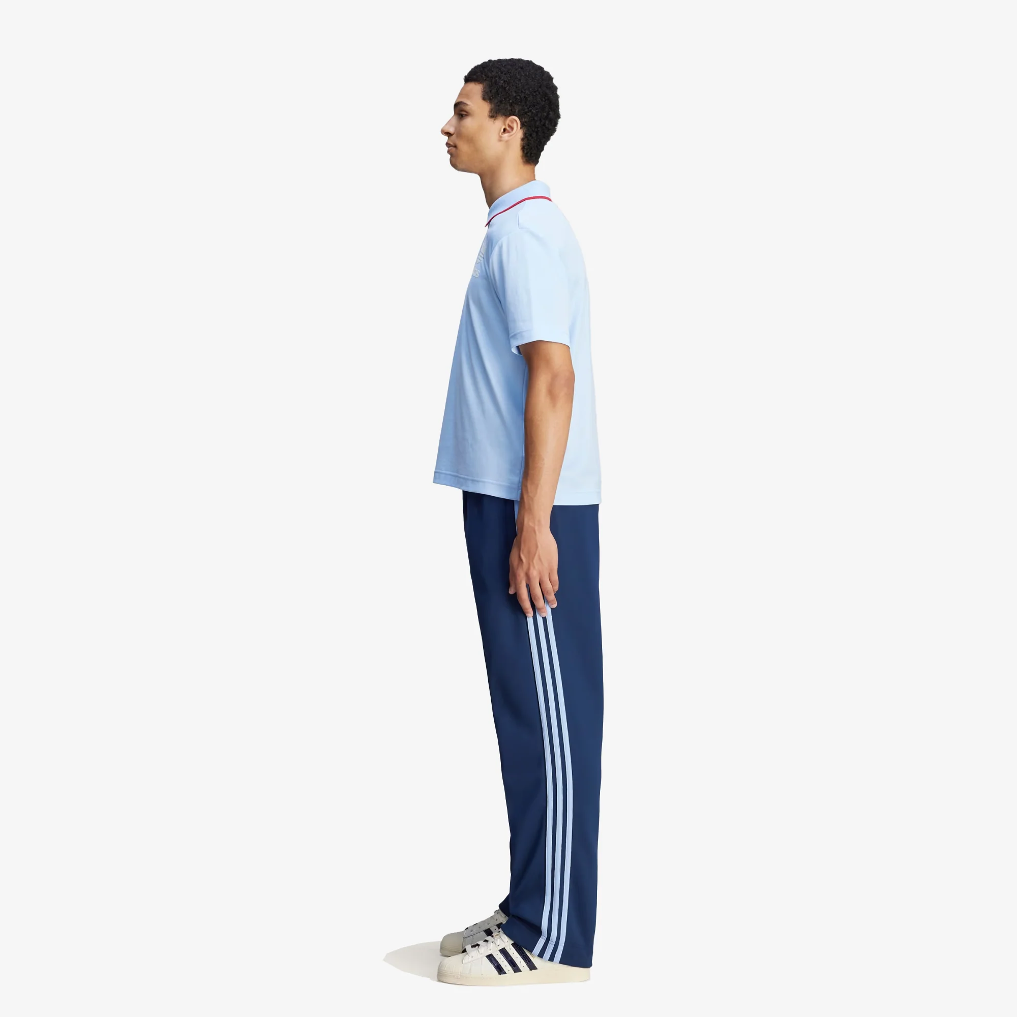 ADIDAS ORIGINALS | WALES BONNER SHORT SLEEVE POLO SHIRT { GLOW BLUE - Image 6